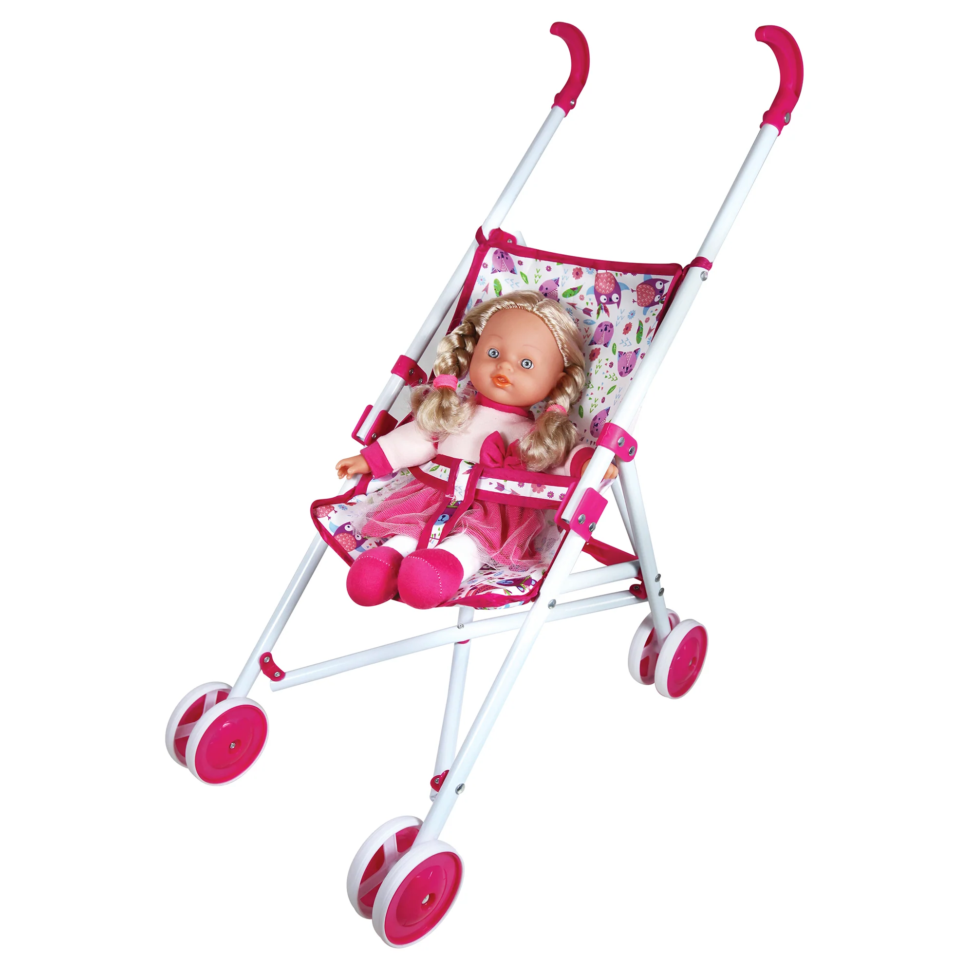 Adorable 12" Doll Playset with Stroller, Bed, and Highchair - Image 2