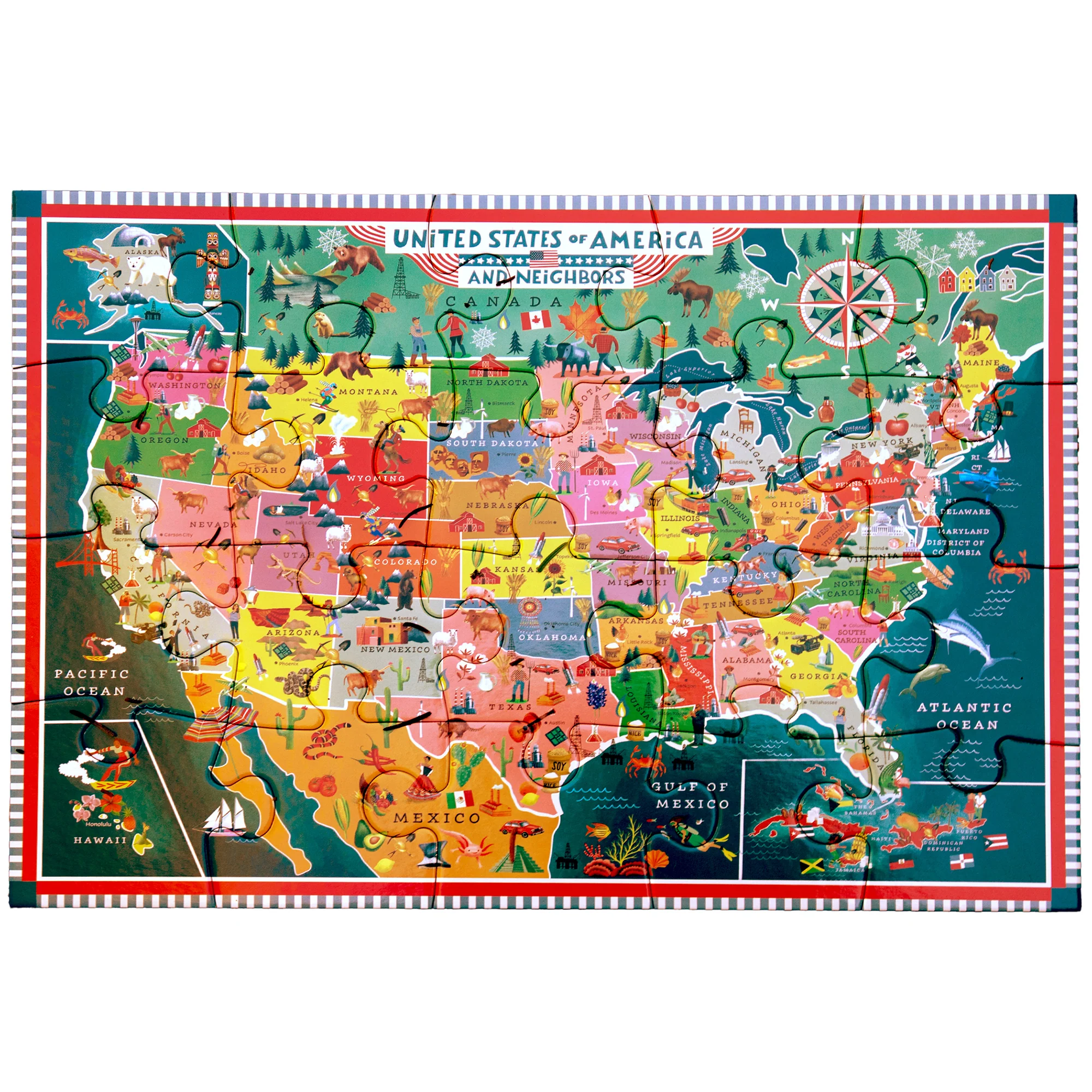 eeBoo USA Map 20-Piece Puzzle - Image 2