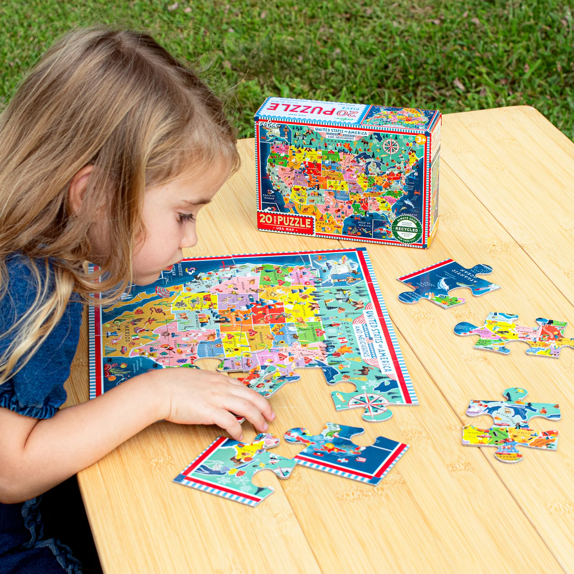 eeBoo USA Map 20-Piece Puzzle - Image 4