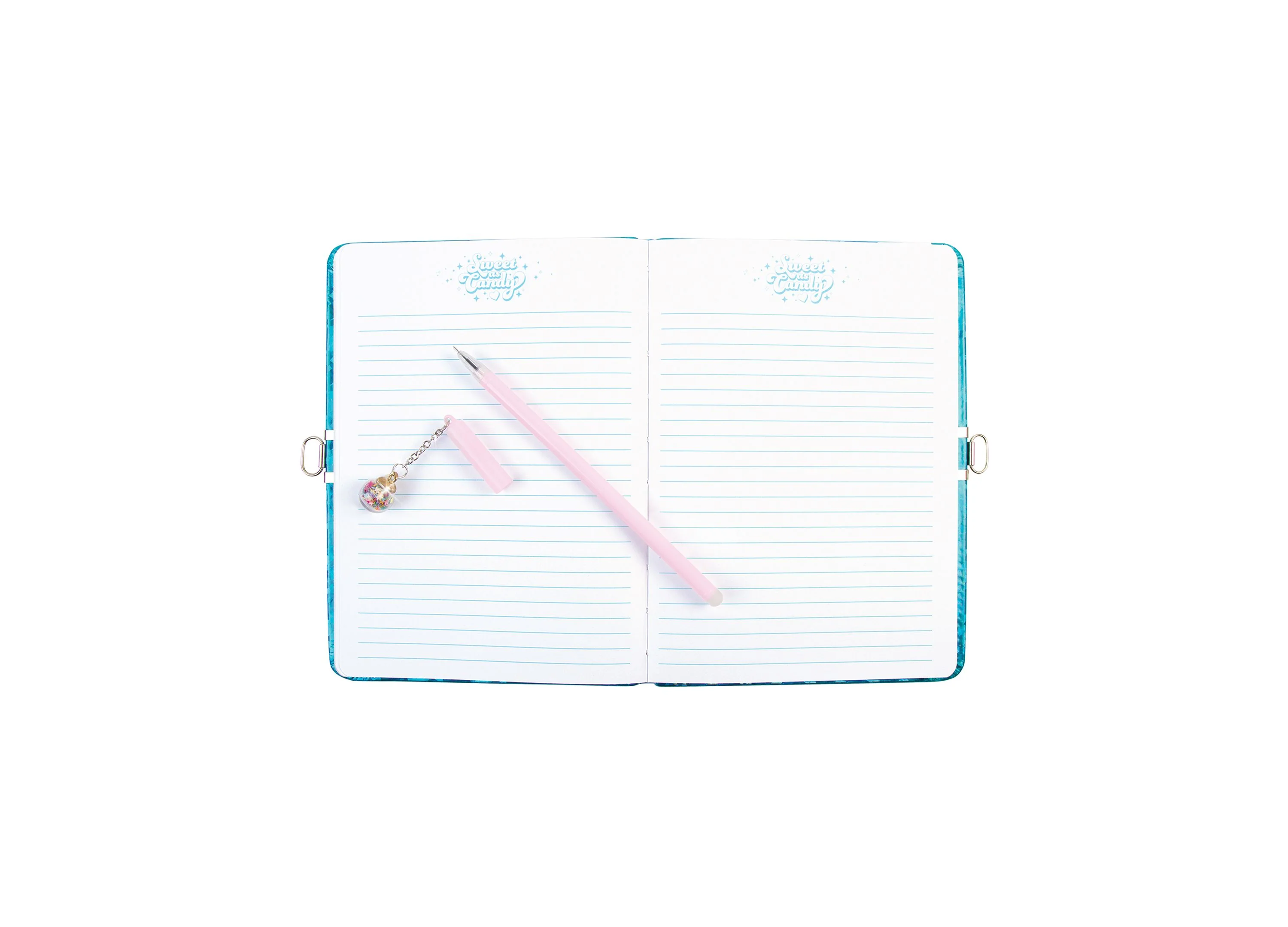 3C4G Bubble Gum Glitter Locking Journal with Pen - Pink - Image 2