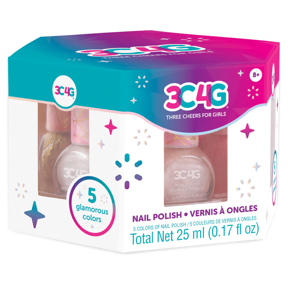 3C4G Glamorous Nail Polish Set - Pink & Gold Hexagon Collection - Image 2