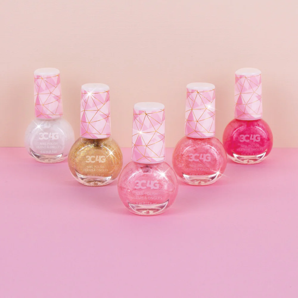 3C4G Glamorous Nail Polish Set - Pink & Gold Hexagon Collection - Image 3
