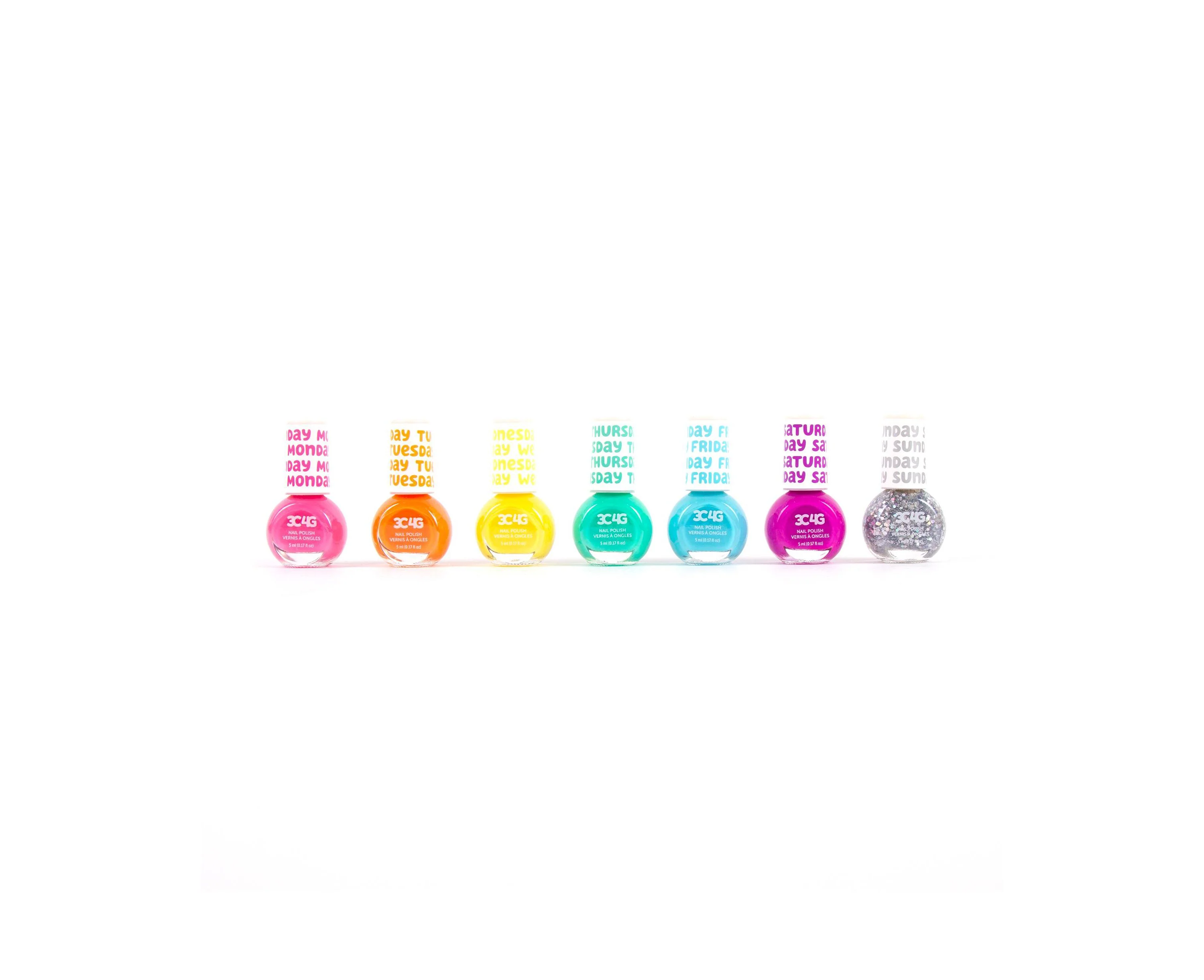 3C4G Rainbow Days of the Week Vibrant Nail Polish Set - Kids Safe - Image 2