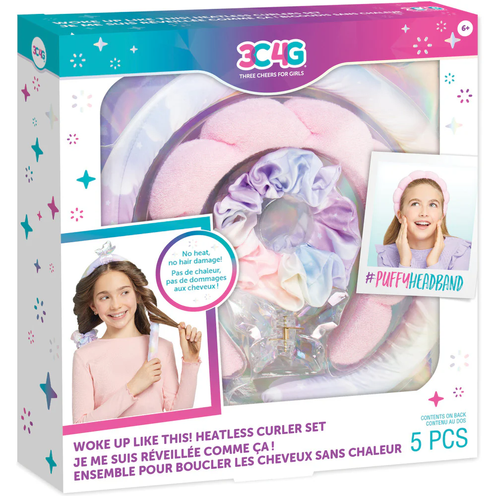 3C4G: Woke Up Like This! Trendy Heatless Curler Set for Kids - 5pc