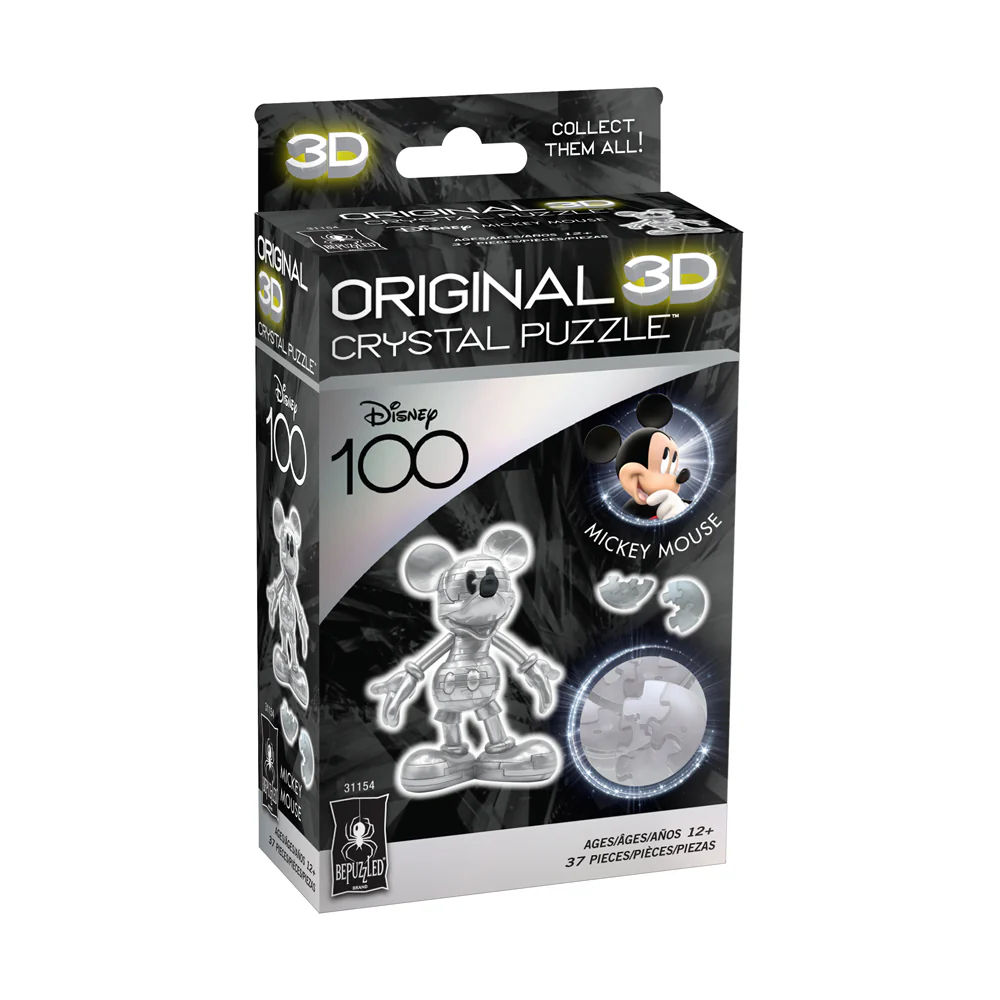 BePuzzled Disney 100 Platinum Edition 3D Crystal Puzzle - Mickey Mouse, 37 pcs - Image 2