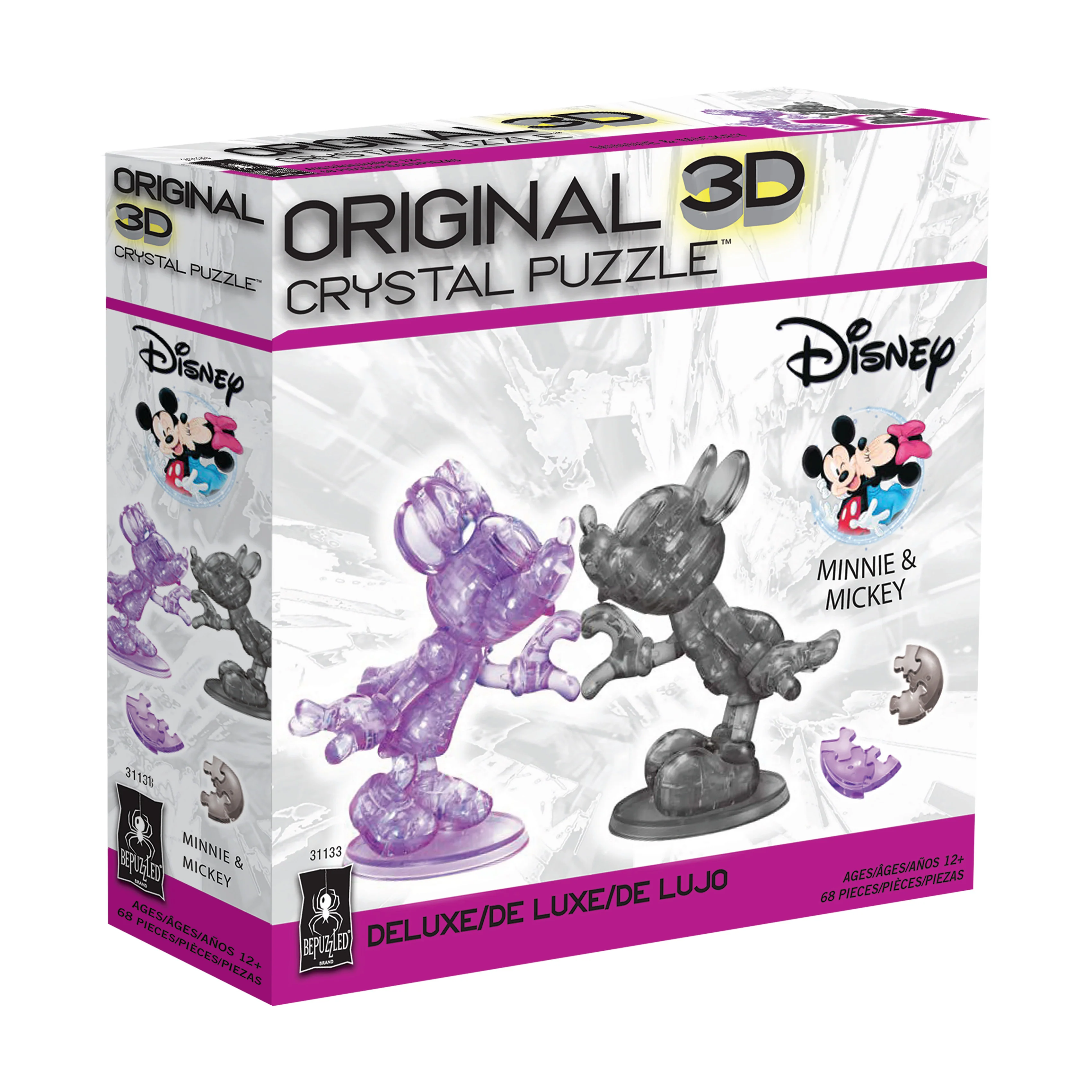 Disney 3D Crystal Puzzle - Minnie & Mickey Heart Deluxe - 68 pc - Image 2