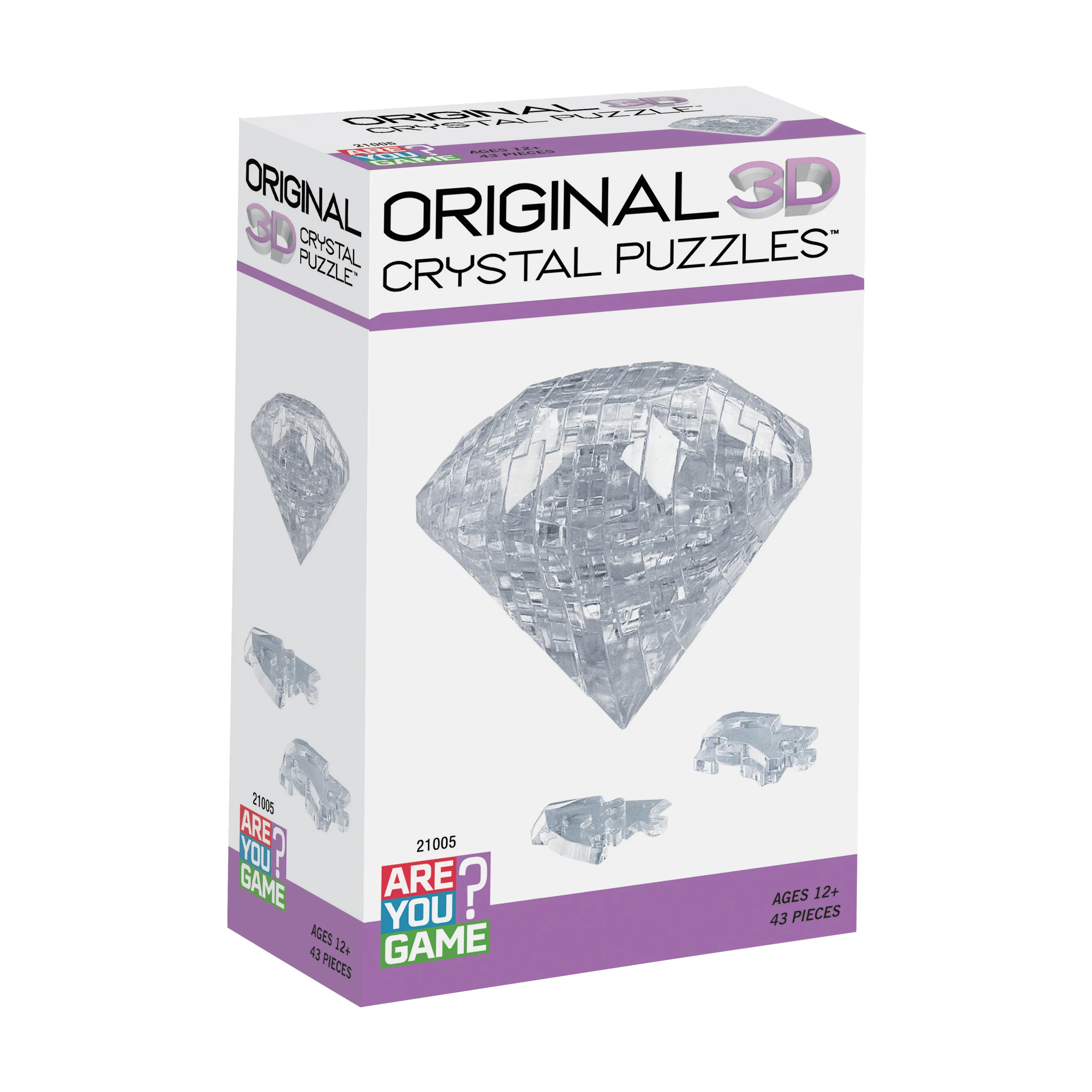 Sparkling Gem 3D Crystal Diamond Puzzle - Clear, 43 Pieces - Image 2