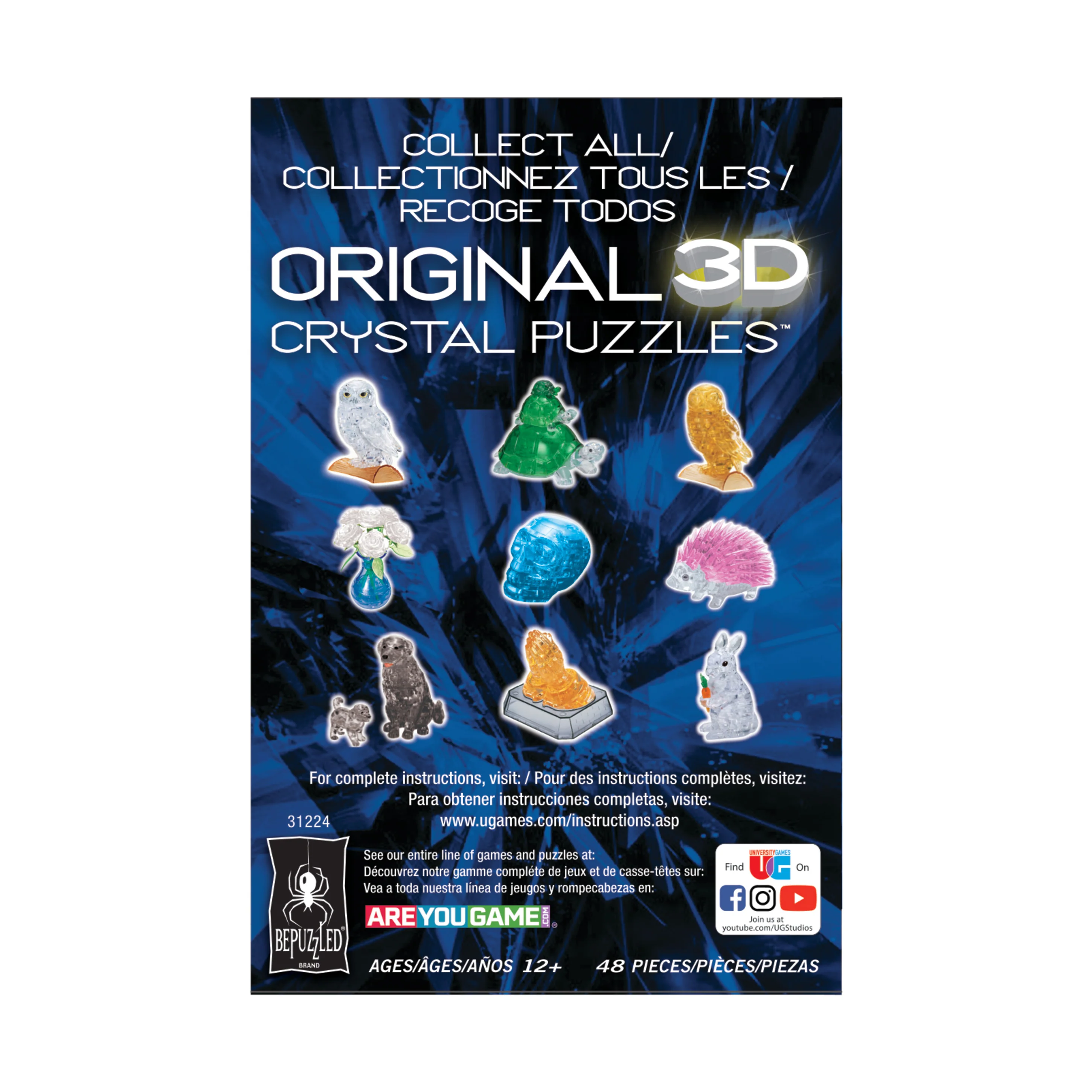 3D Crystal Puzzle - Gorilla and Baby (Black): 48 Pcs - Image 3