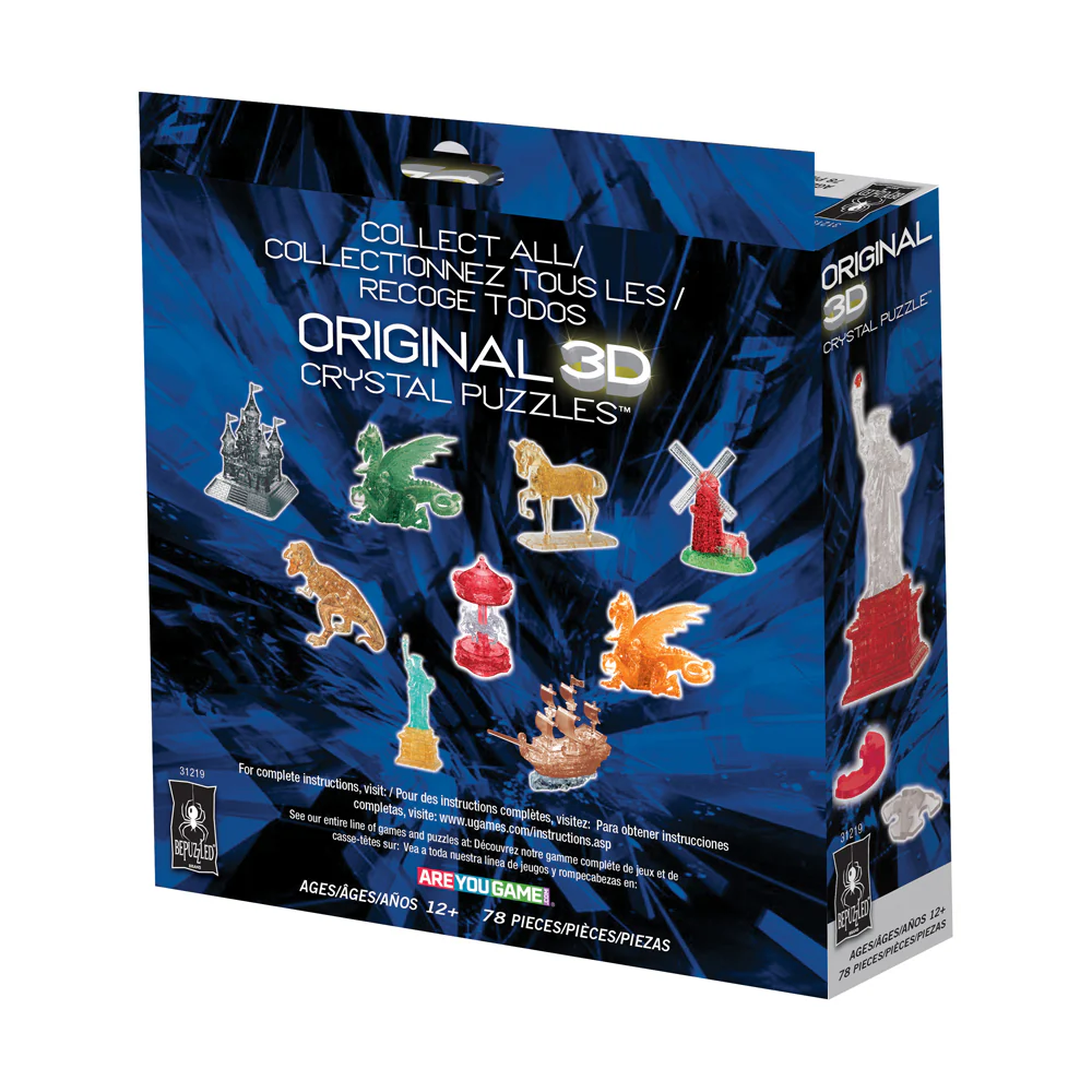 BePuzzled Statue of Liberty 3D Crystal Puzzle - 78 pcs, Clear/Red - Image 3