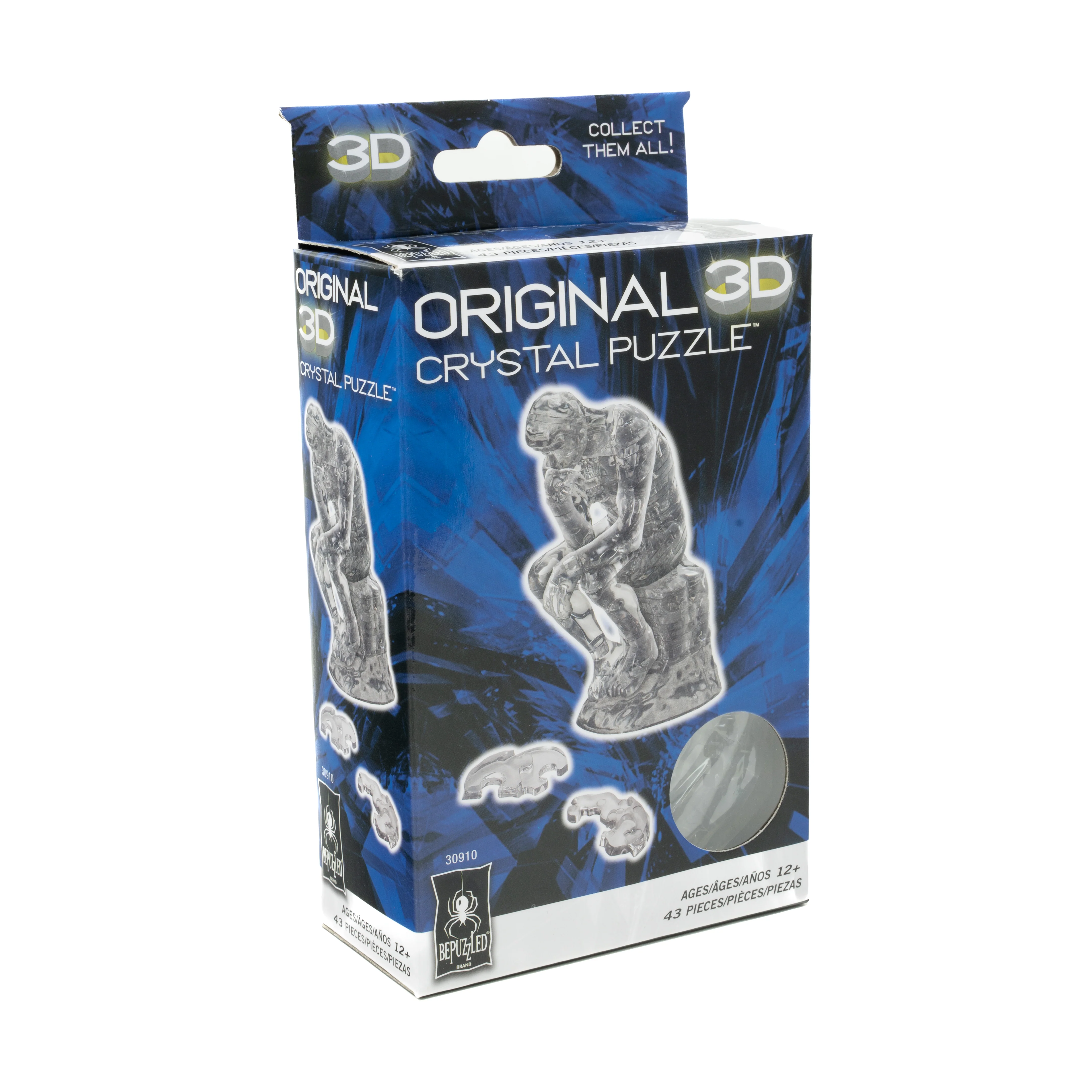 3D Crystal Puzzle - The Thinker (Clear): 43 Pcs - Image 2