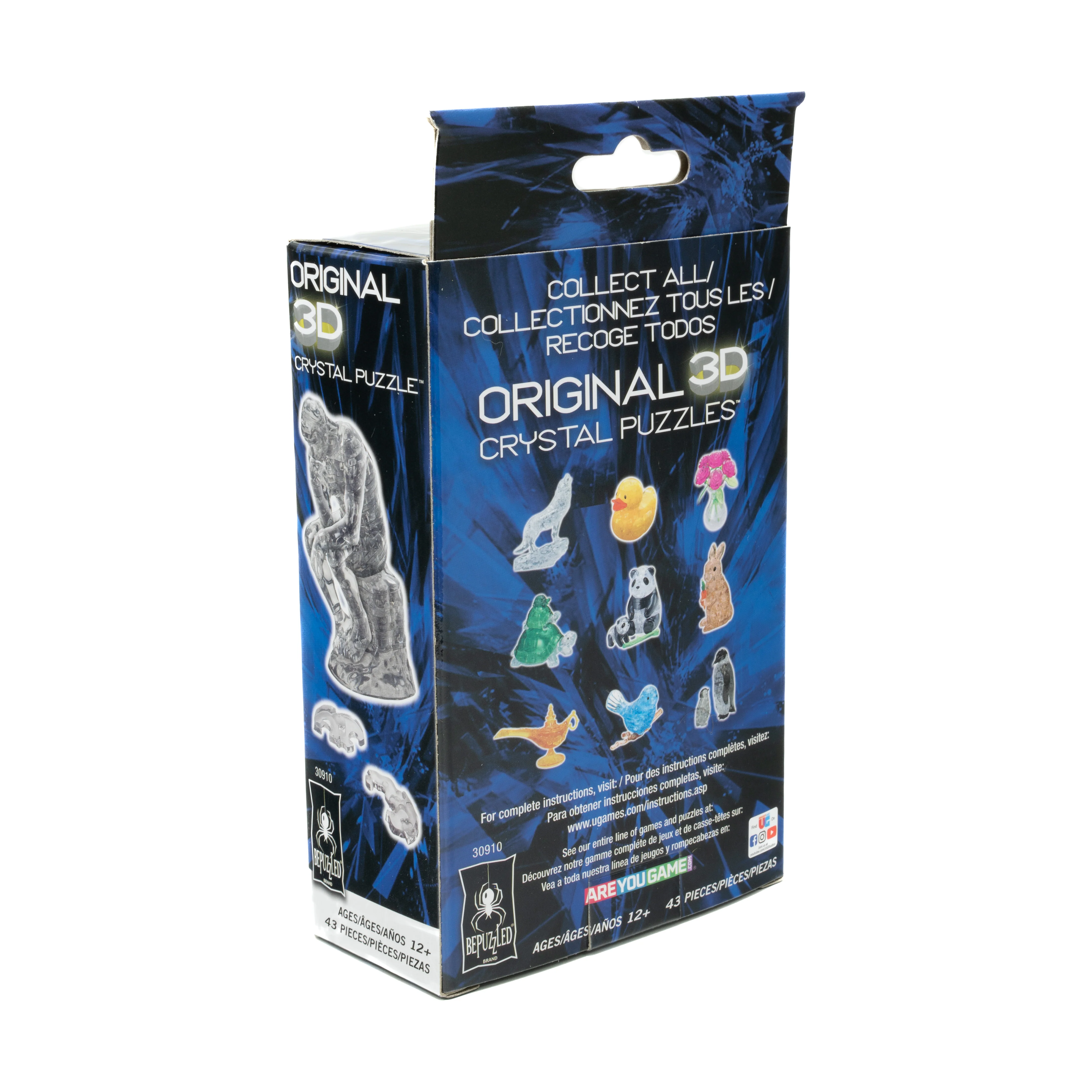 3D Crystal Puzzle - The Thinker (Clear): 43 Pcs - Image 3