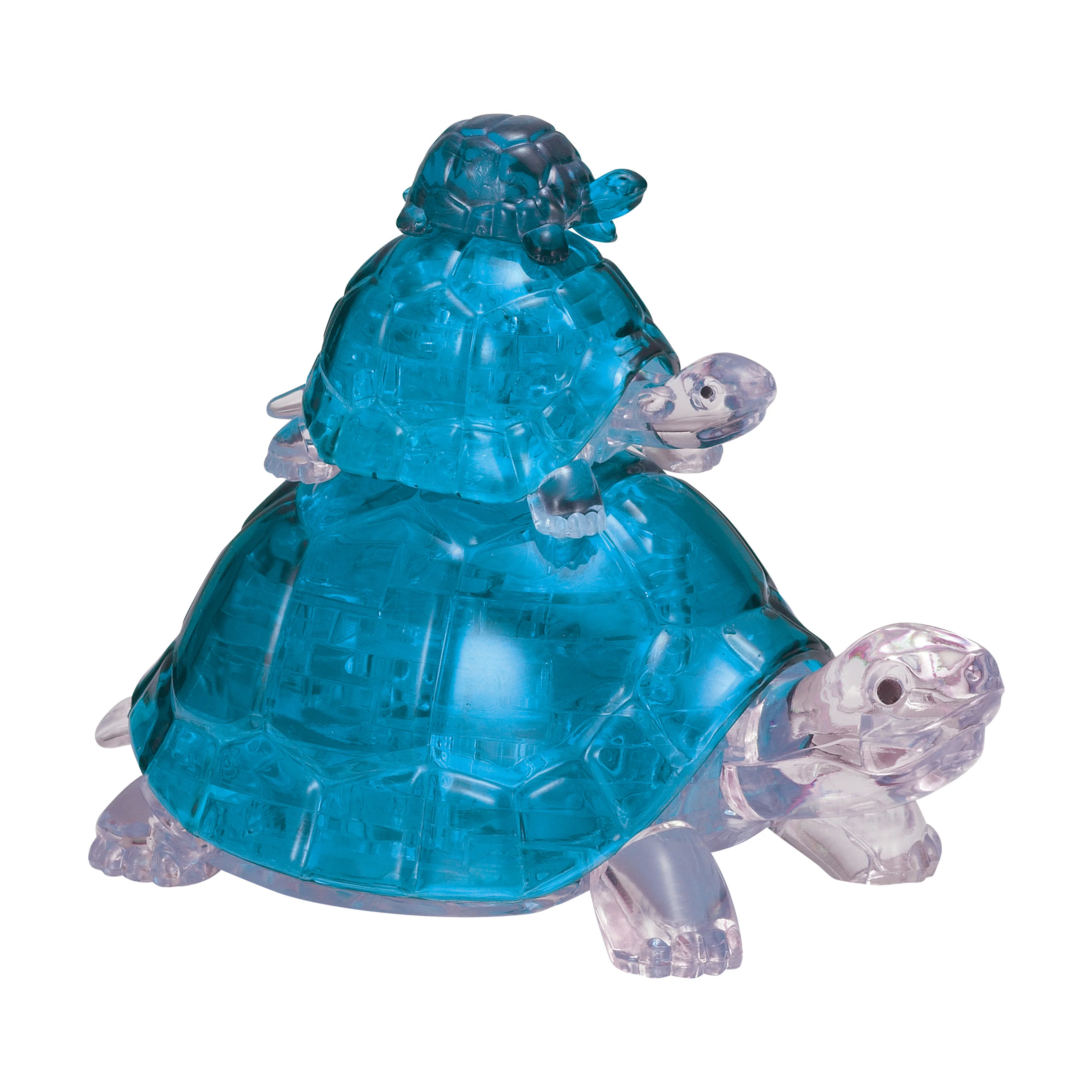 3D Crystal Puzzle - Tranquil Turtles Assembly (Blue): 37 Pcs