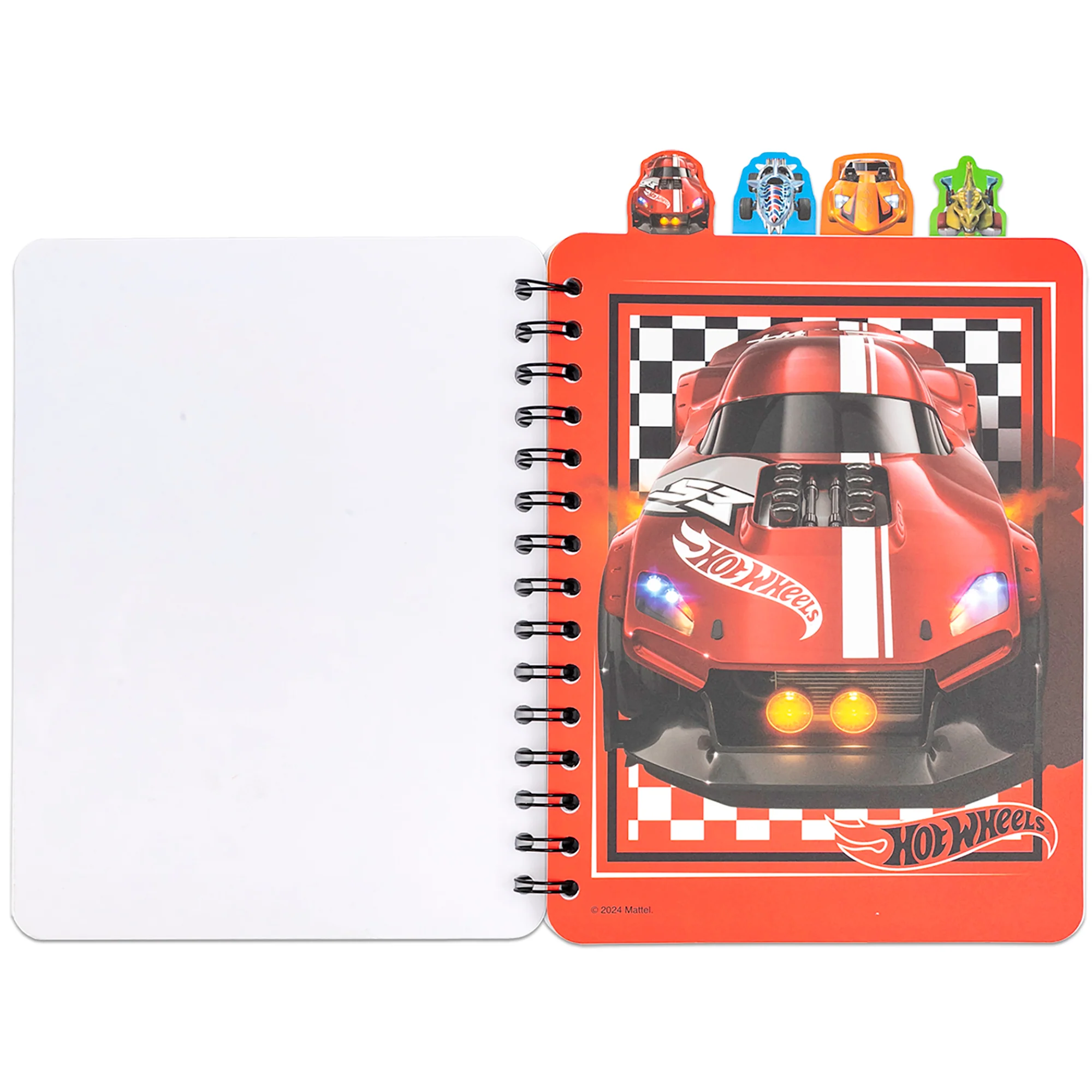 Hot Wheels 4-Tab Spiral Journal With 160 Dotted Pages - Image 3