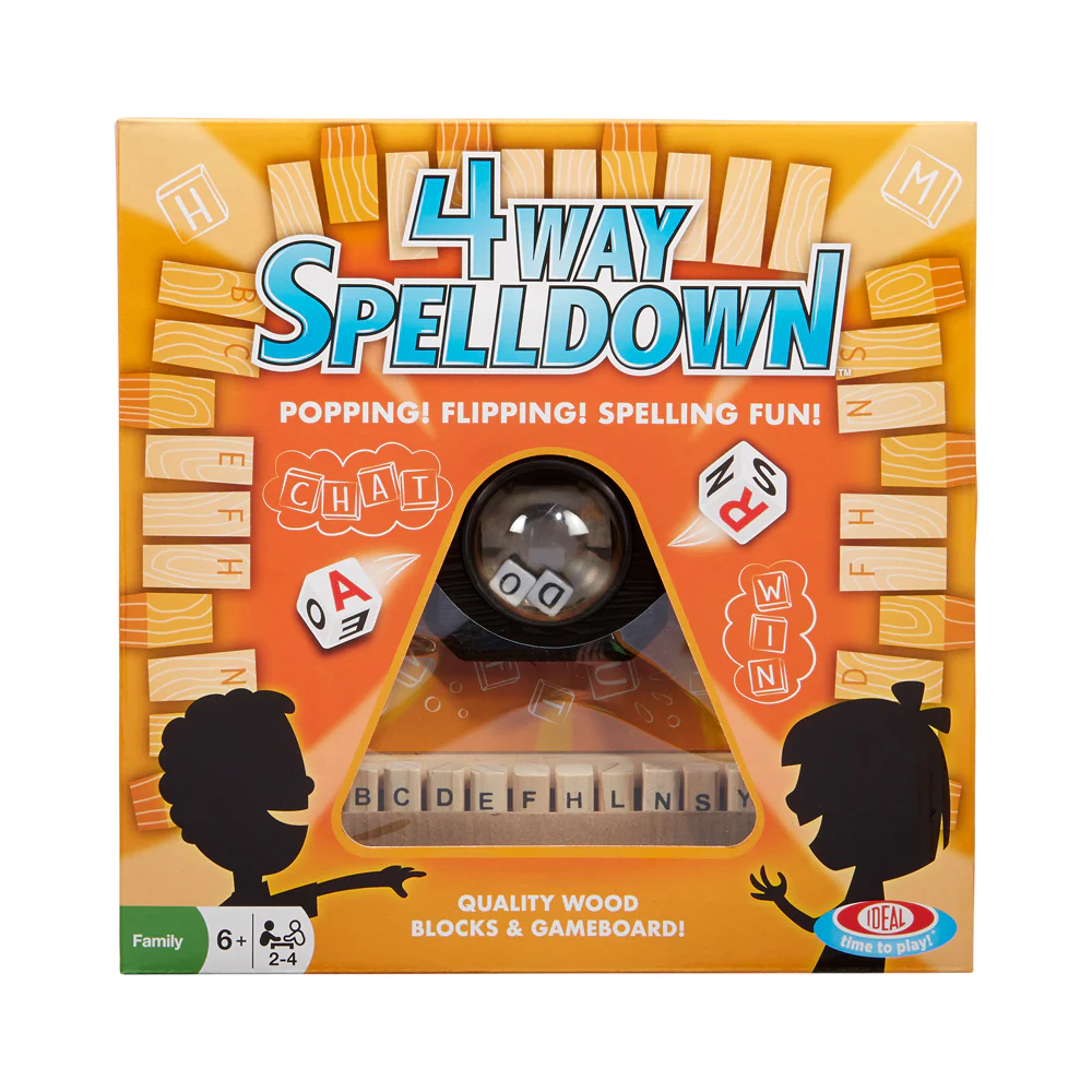 Ideal 4 Way Spelldown Wooden Board Game - Image 2