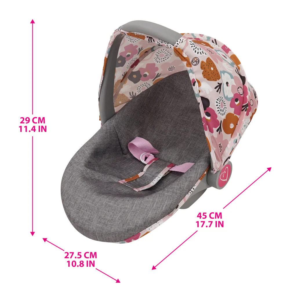 509 Crew Melange Flora 3-in-1 Doll Car Seat - Vibrant Play Accessory for Kids 3+ - Image 2