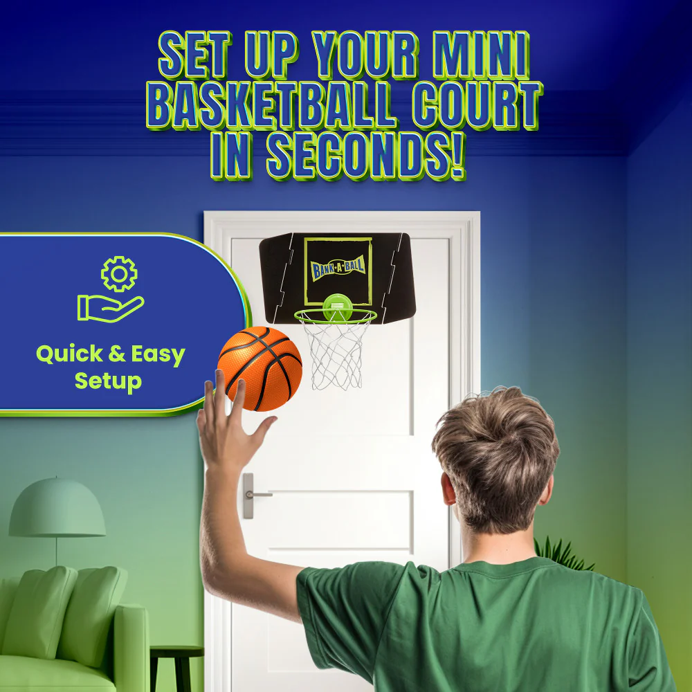 Bank-A-Ball Adjustable Trickshot Basketball Game Set - Image 5