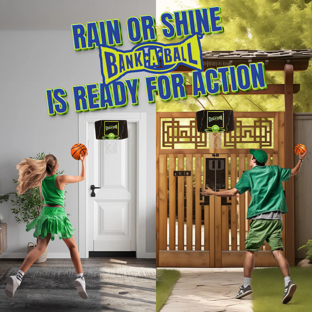 Bank-A-Ball Adjustable Trickshot Basketball Game Set - Image 6