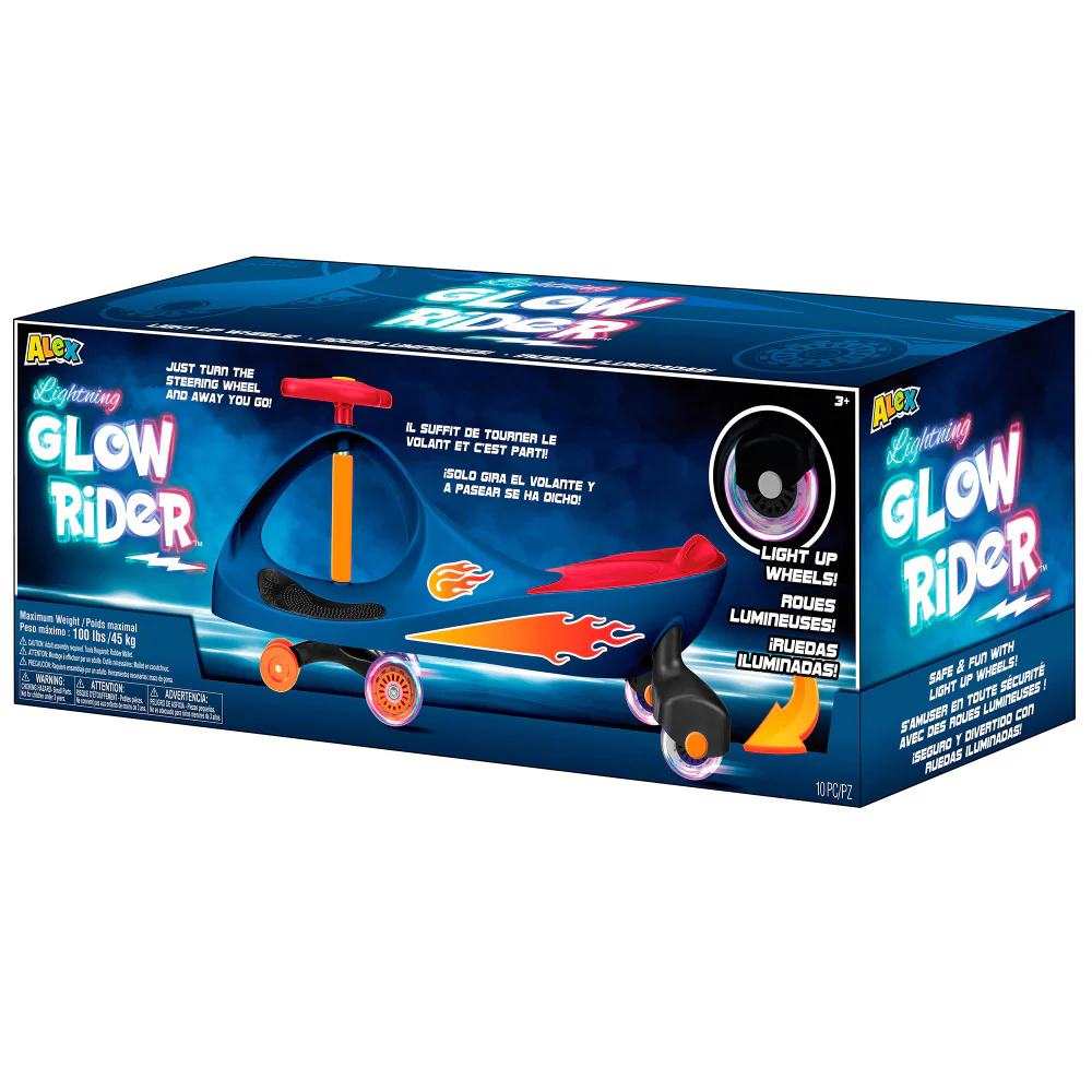 Alex - Lightning Glow Rider - Inertia-Powered Ride-On Toy, Blue & Red