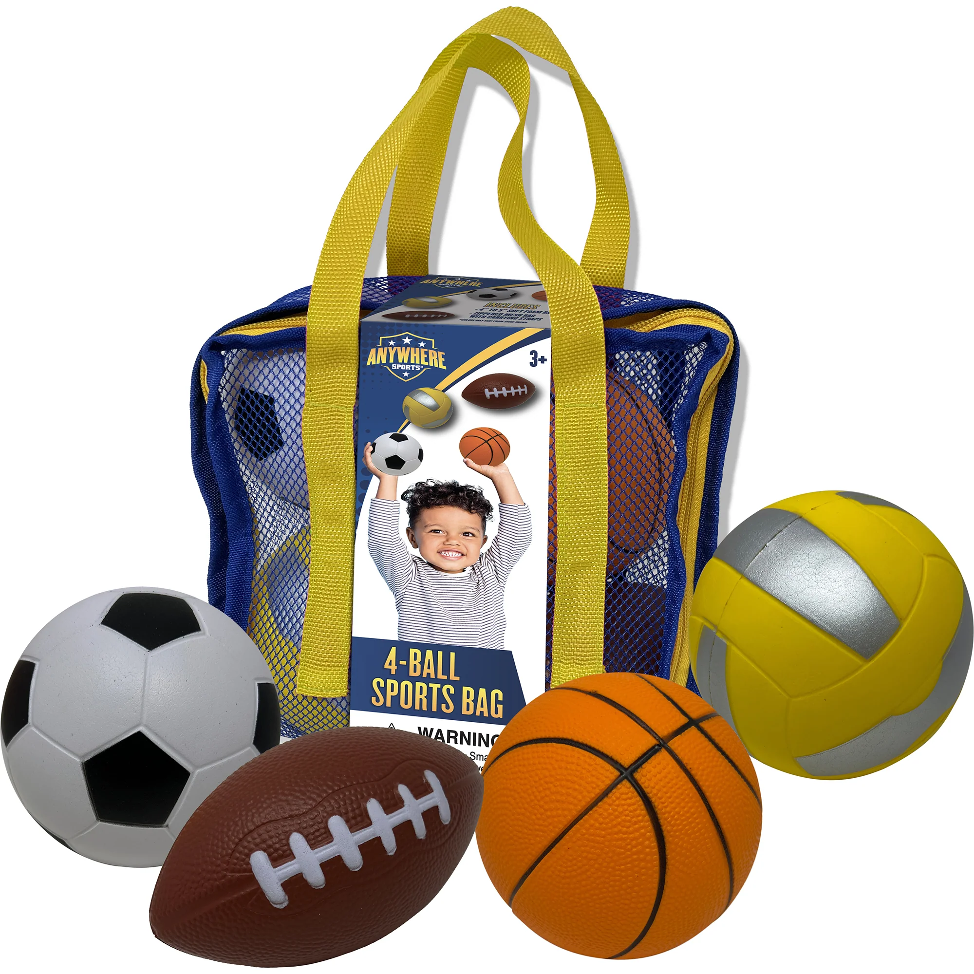 Anywhere Sports Mini Foam Balls 4-Pack Play Set for Kids 3+