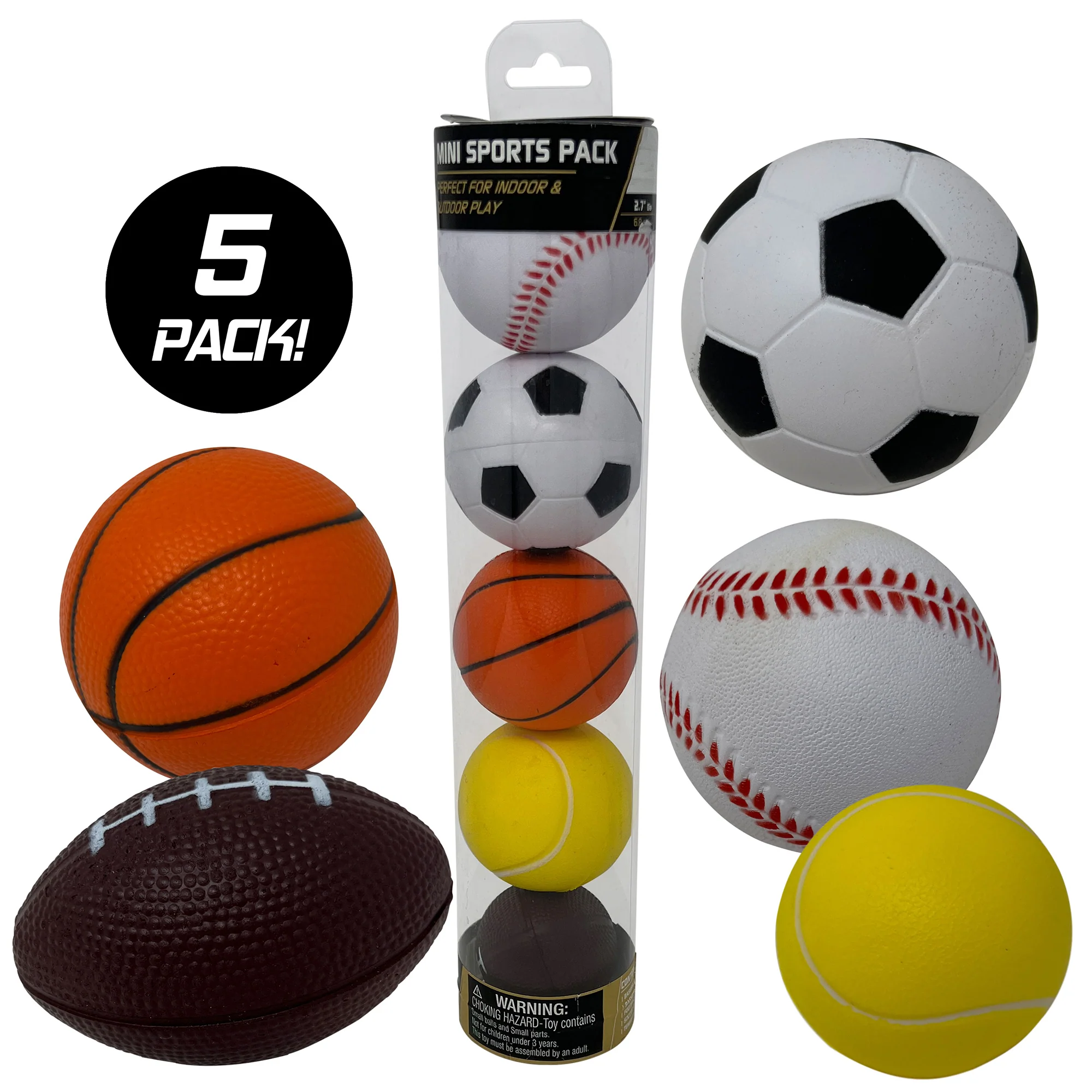 Anywhere Sports 5-Ball Mini Sports Pack: Foam Balls for Kids 3+ - Image 2