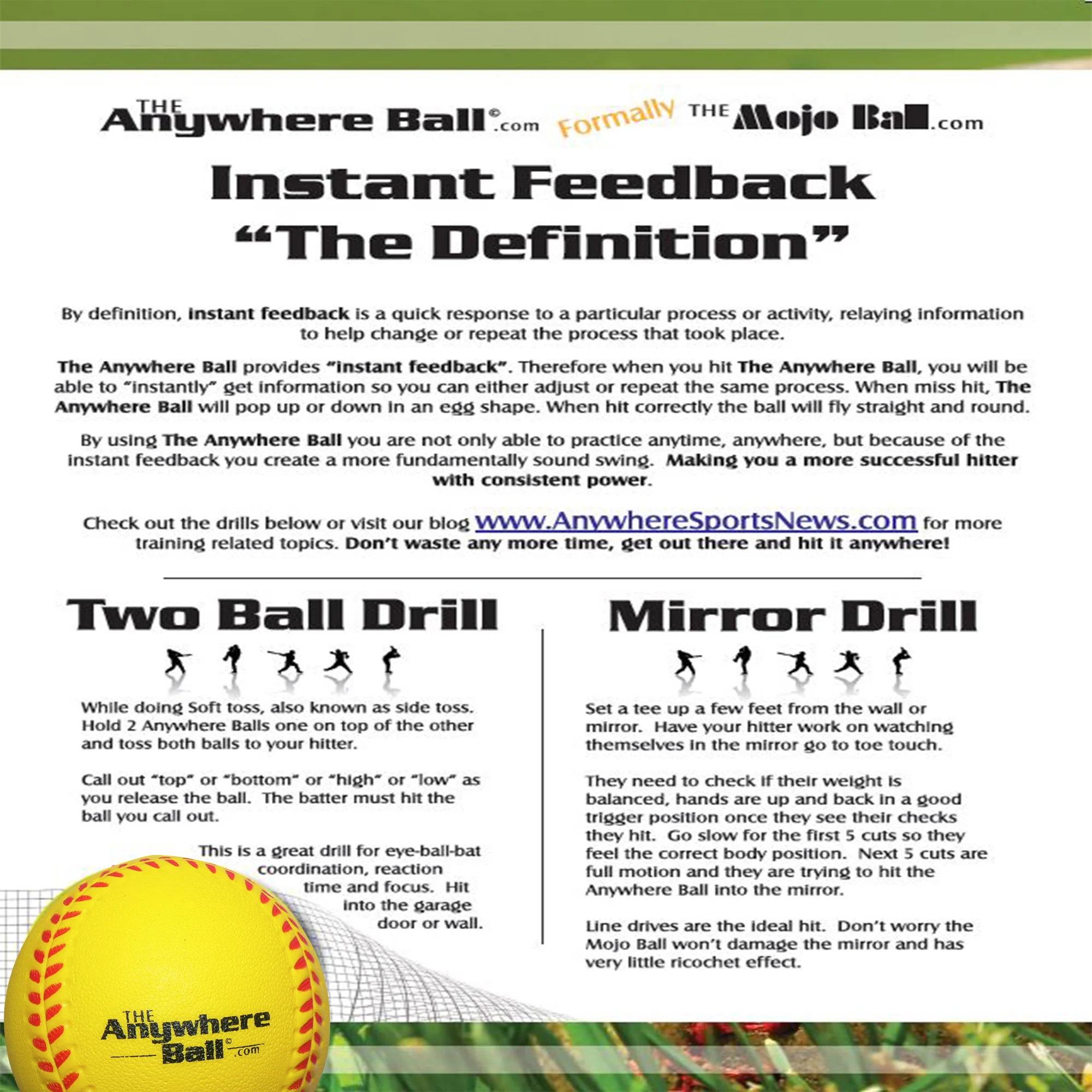 Anywhere Sports: The Anywhere Ball Squishy Foam Training Set - 6-Pack, 3" Yellow Balls for Baseball & Softball, Waterproof, Kids 3+ - Image 4