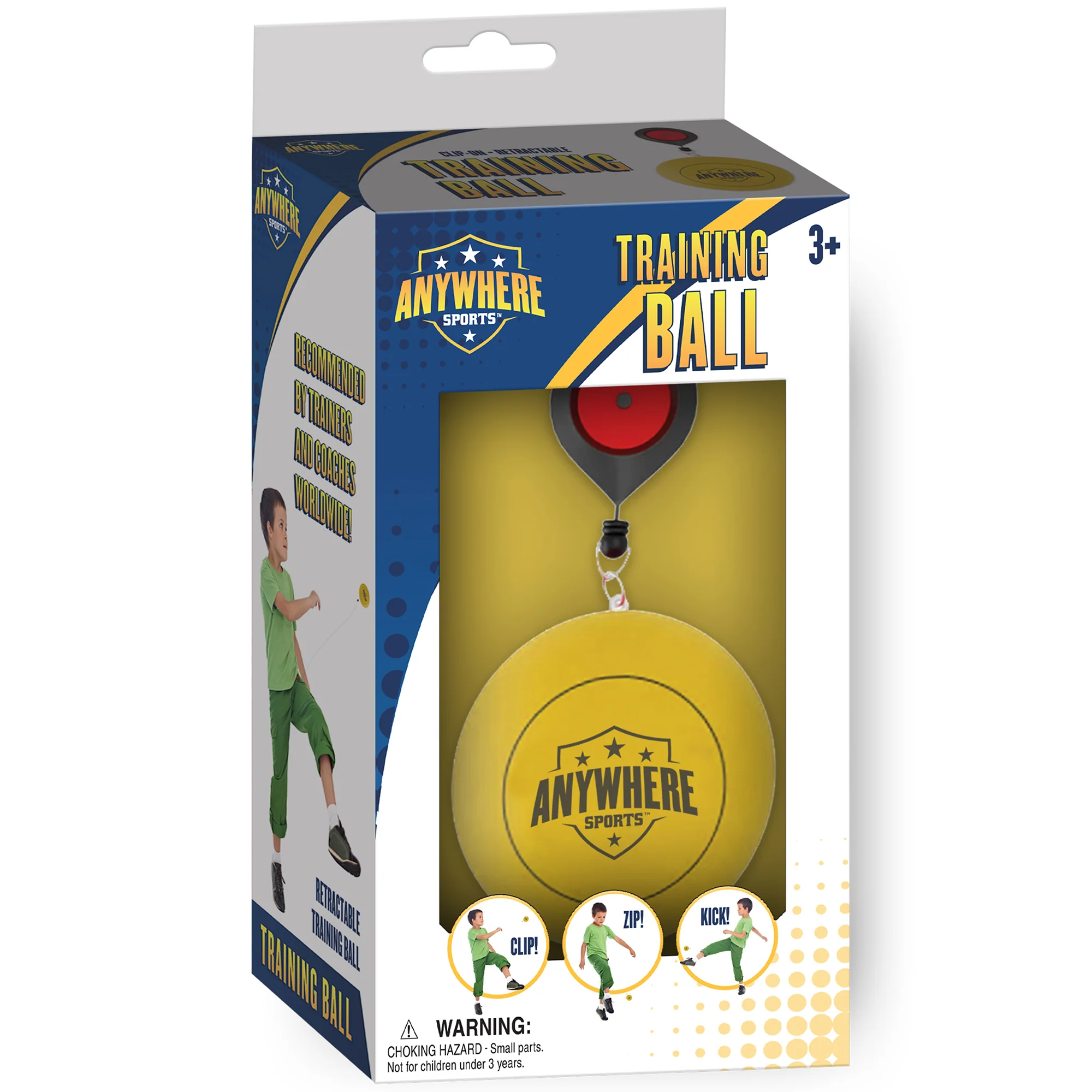 Triple Threat Sports Training Ball - 3-in-1 Leash Clip for Soccer, Football, Rugby