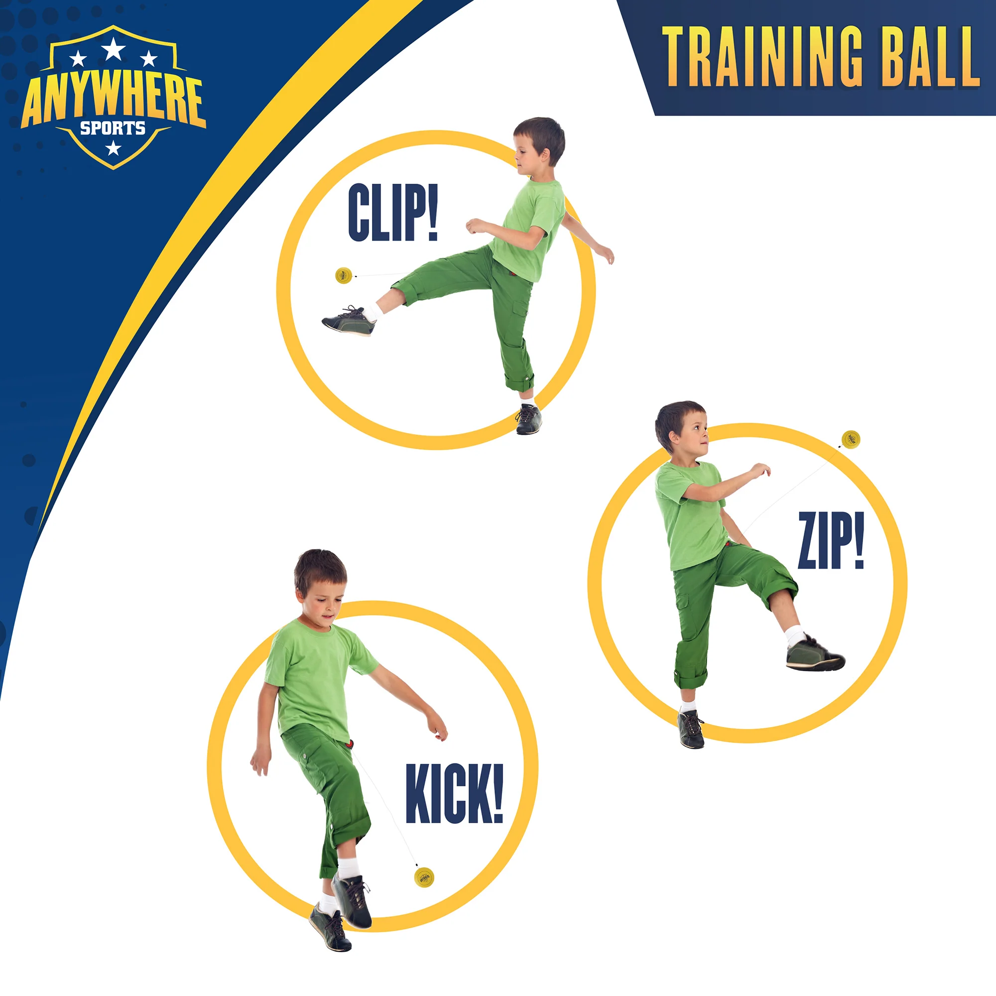 Triple Threat Sports Training Ball - 3-in-1 Leash Clip for Soccer, Football, Rugby - Image 4