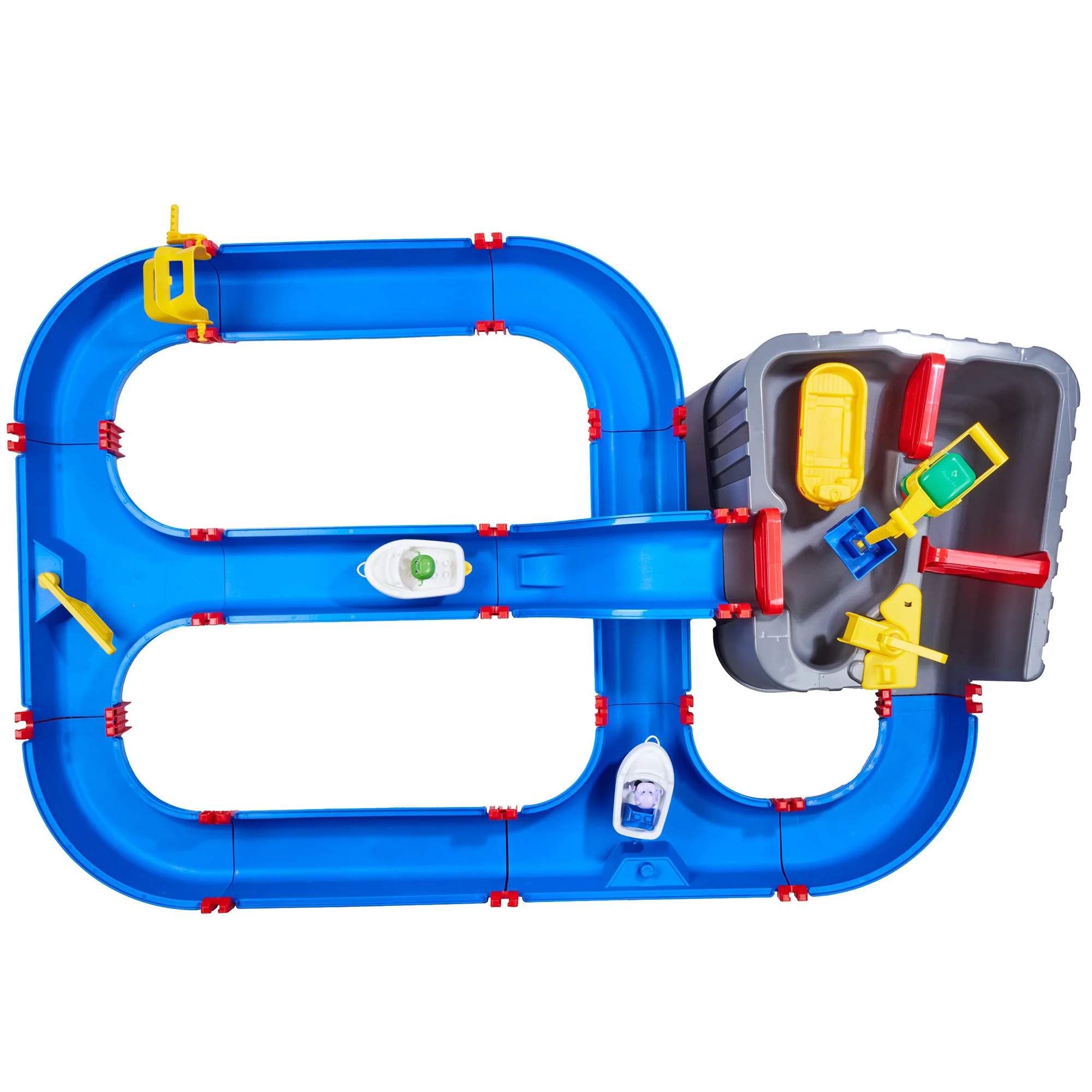 AquaPlay Harbor Waterway Playset With Crane, Pump, Slide, 3 Boats And 2 Figures - Image 3