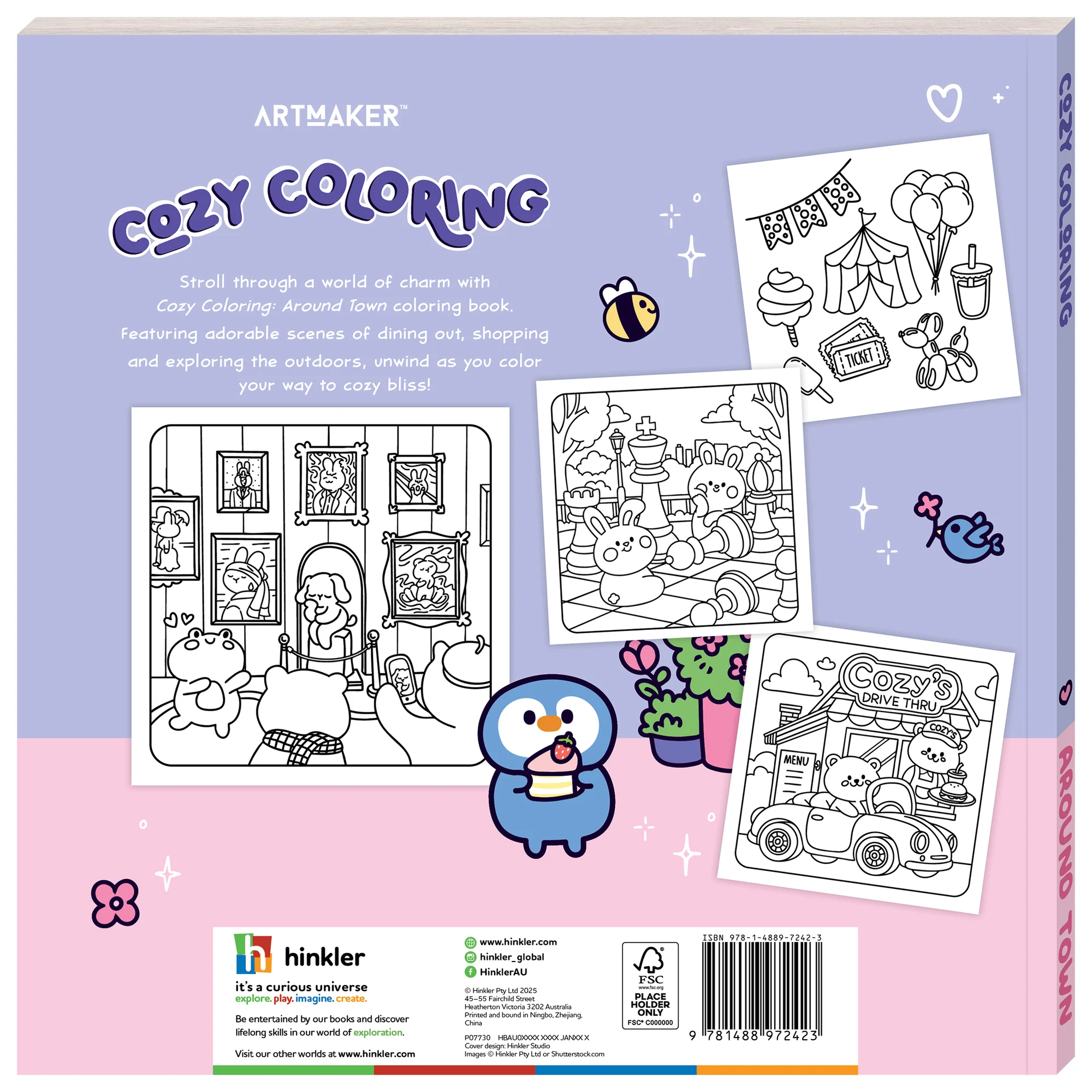 Art Maker Cozy Coloring Book Around Town 128 Pages - Image 3