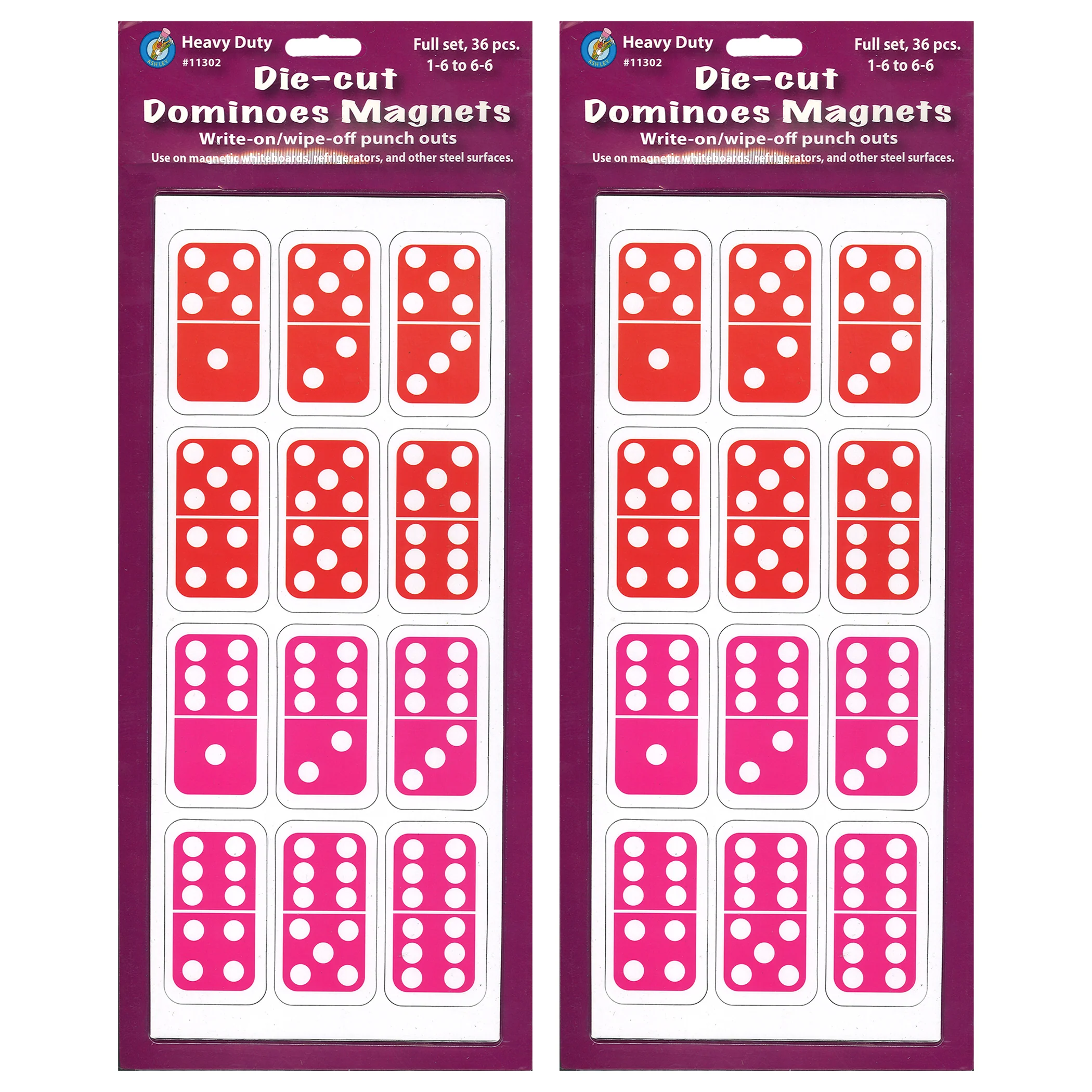 Ashley Productions Die-Cut Magnetic Dominoes - Colorful Educational Set