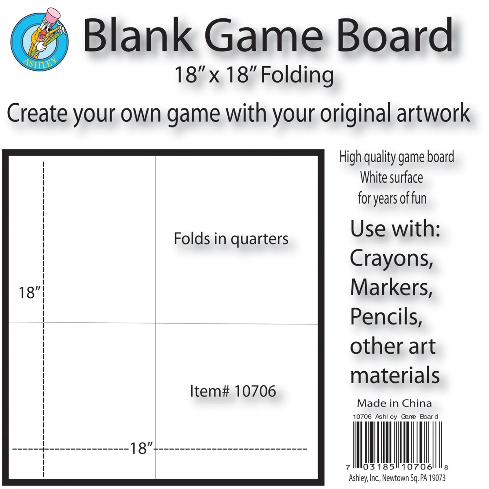 Ashley Productions Create-Your-Own Game Board, 18" x 18", 3-Pack - Image 2