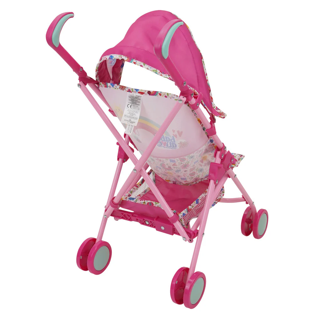 Baby Alive Doll Stroller with Retractable Canopy - Pink & Rainbow - Image 3