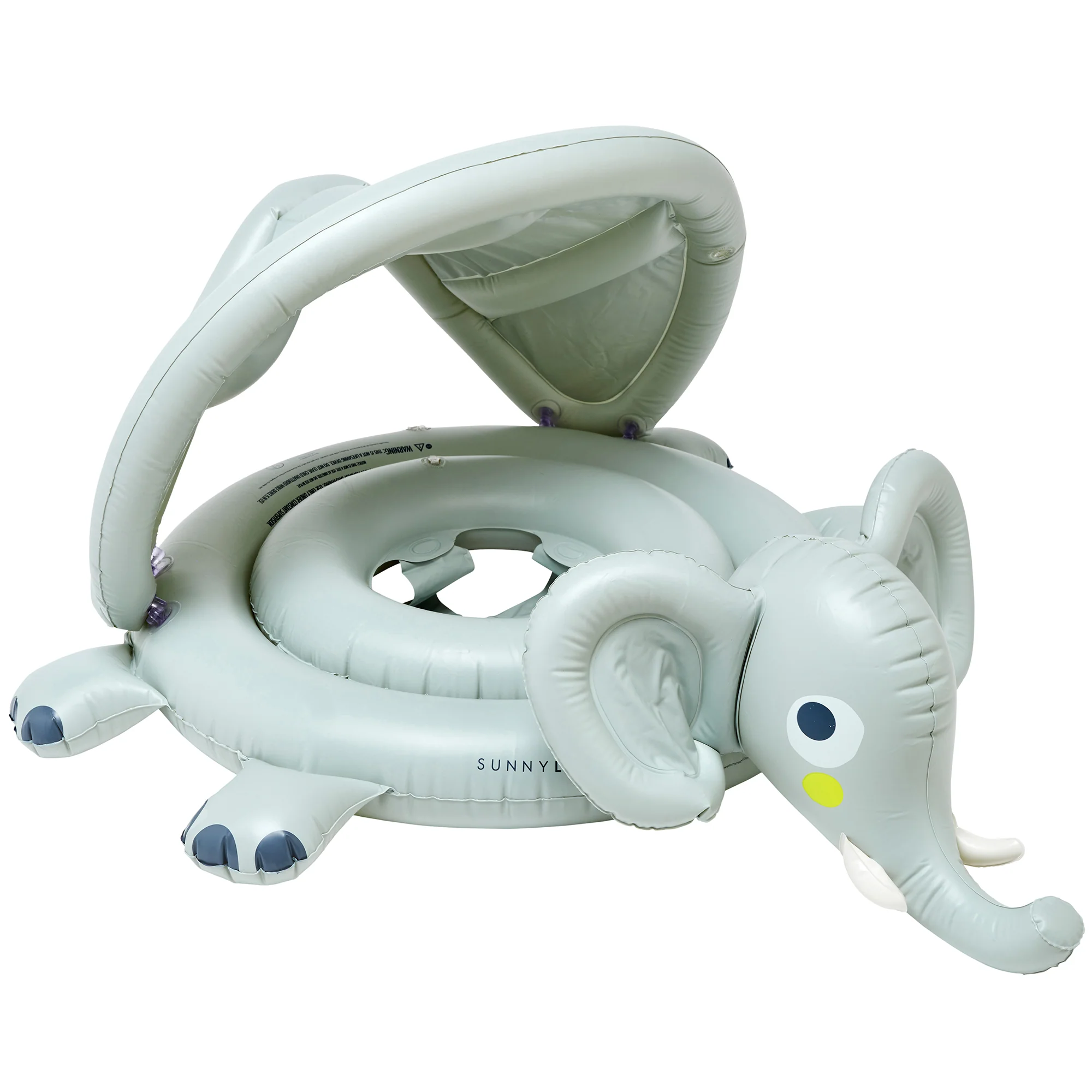 Sunnylife Eli The Elephant Baby Float With Canopy - Grey