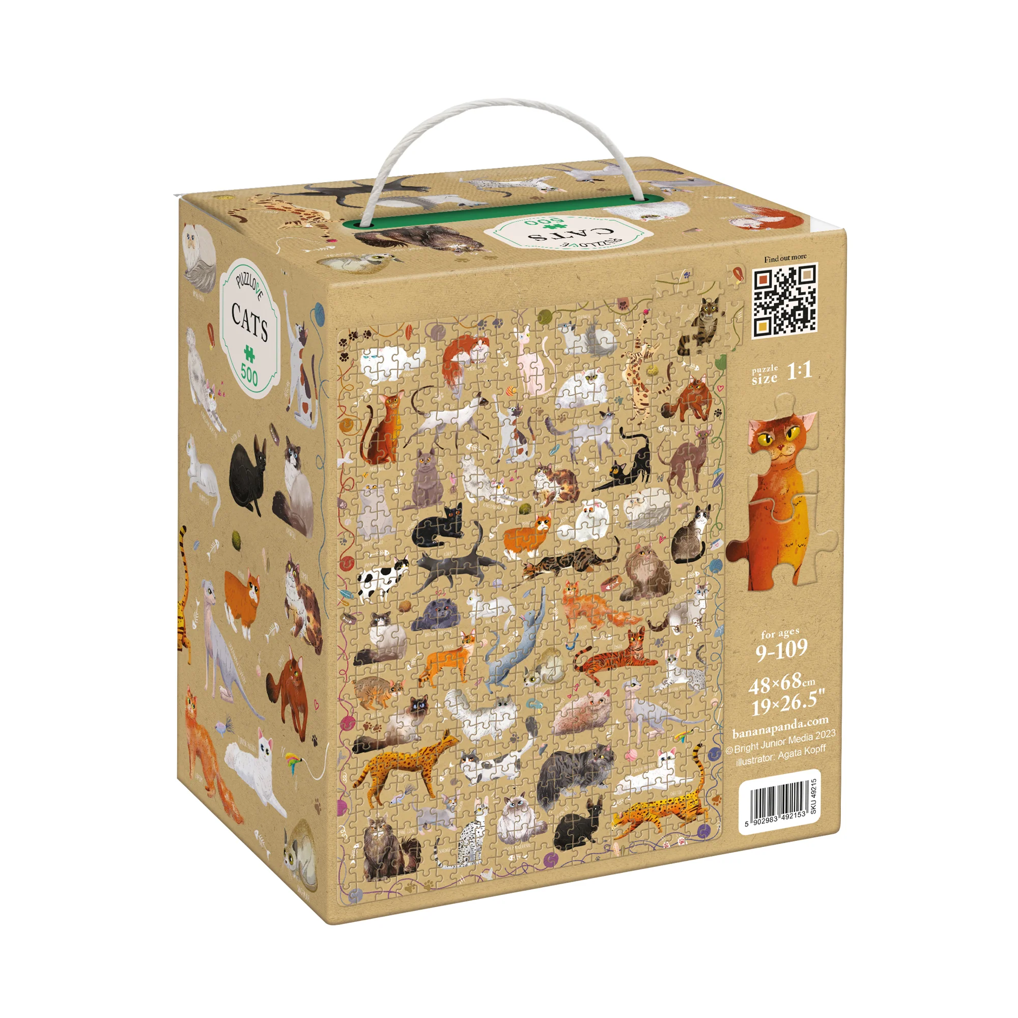 Banana Panda Puzzlove Cats Jigsaw Puzzle - 500 pc - Image 2