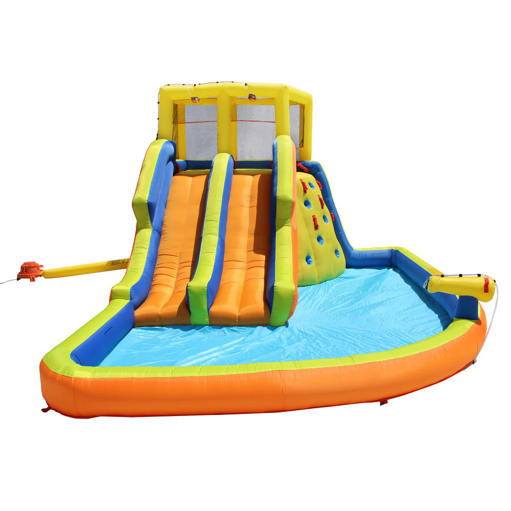 Banzai Double Drench Water Park, Inflatable Dual Slide Backyard Splash Toy