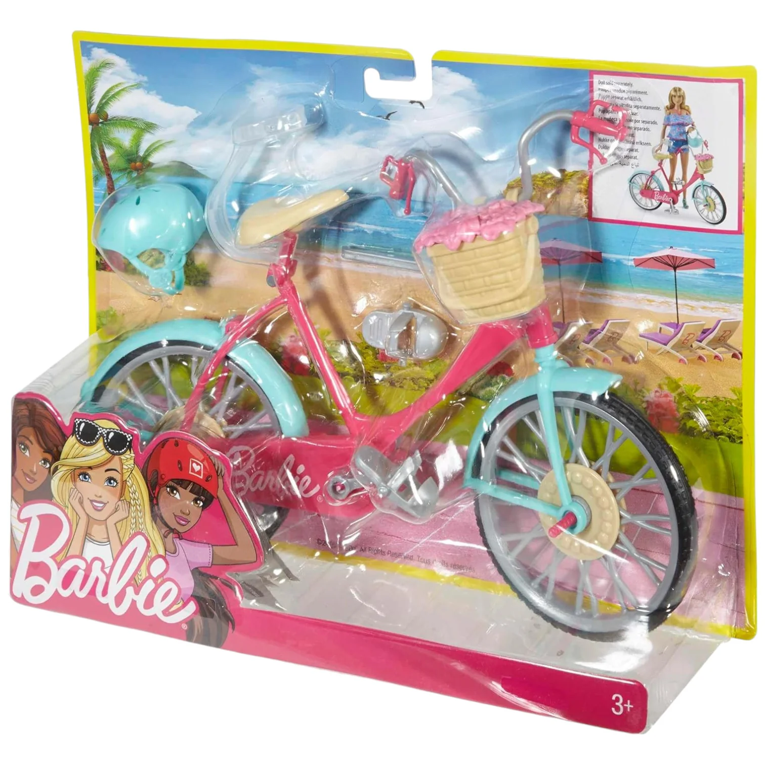 Girls Barbie Dream Adventure Safety Bike with Helmet and Basket - Image 2