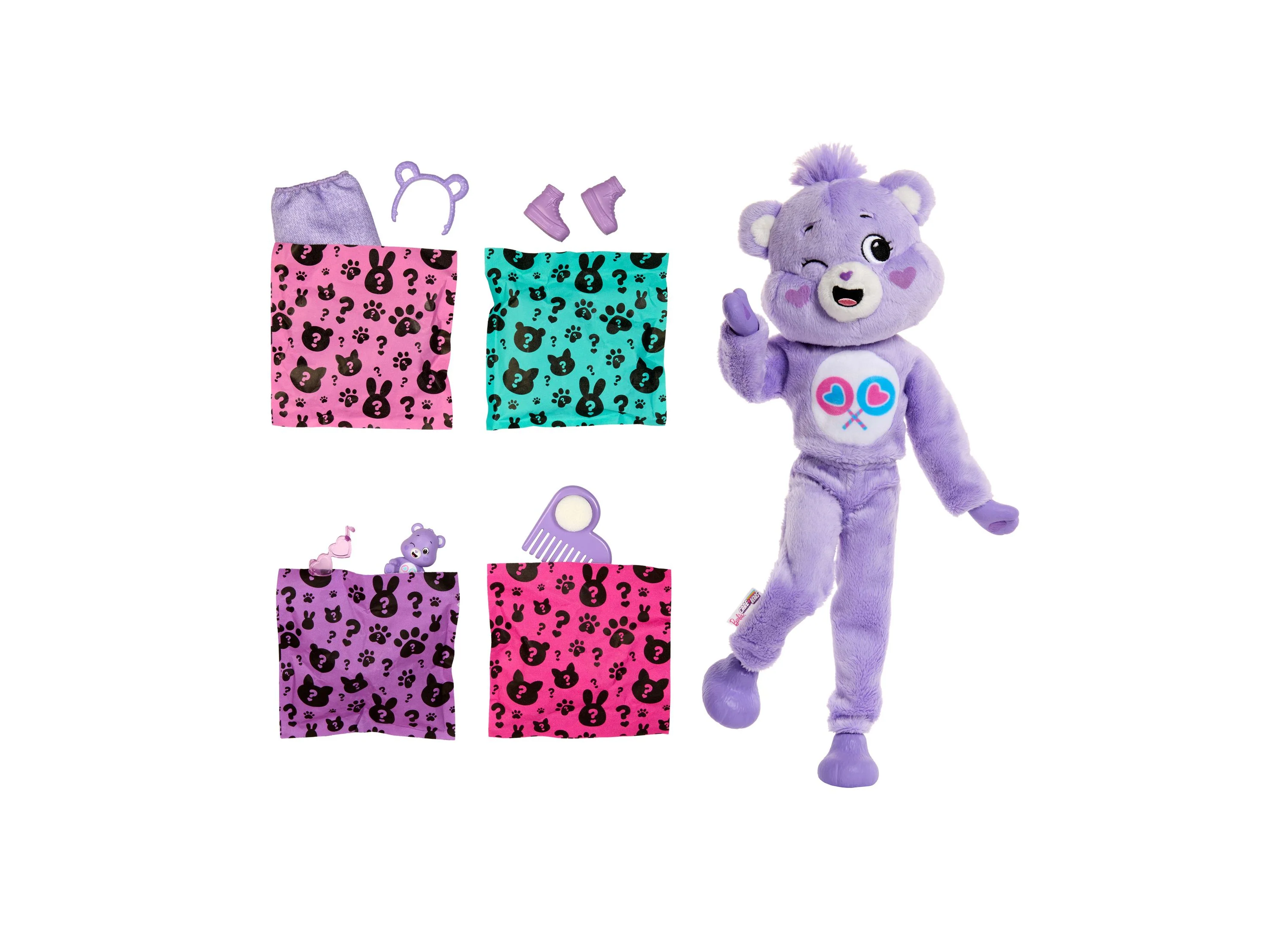 Barbie Cutie Reveal Care Bears Series Doll with Share Bear Plush Costume - Image 6