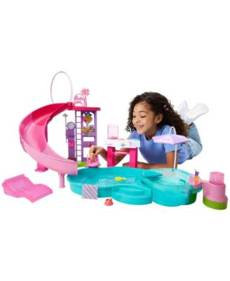 Barbie Dream Pool Playset - Slide & Bubbling Hot Tub with 20+ Accessories - Image 3