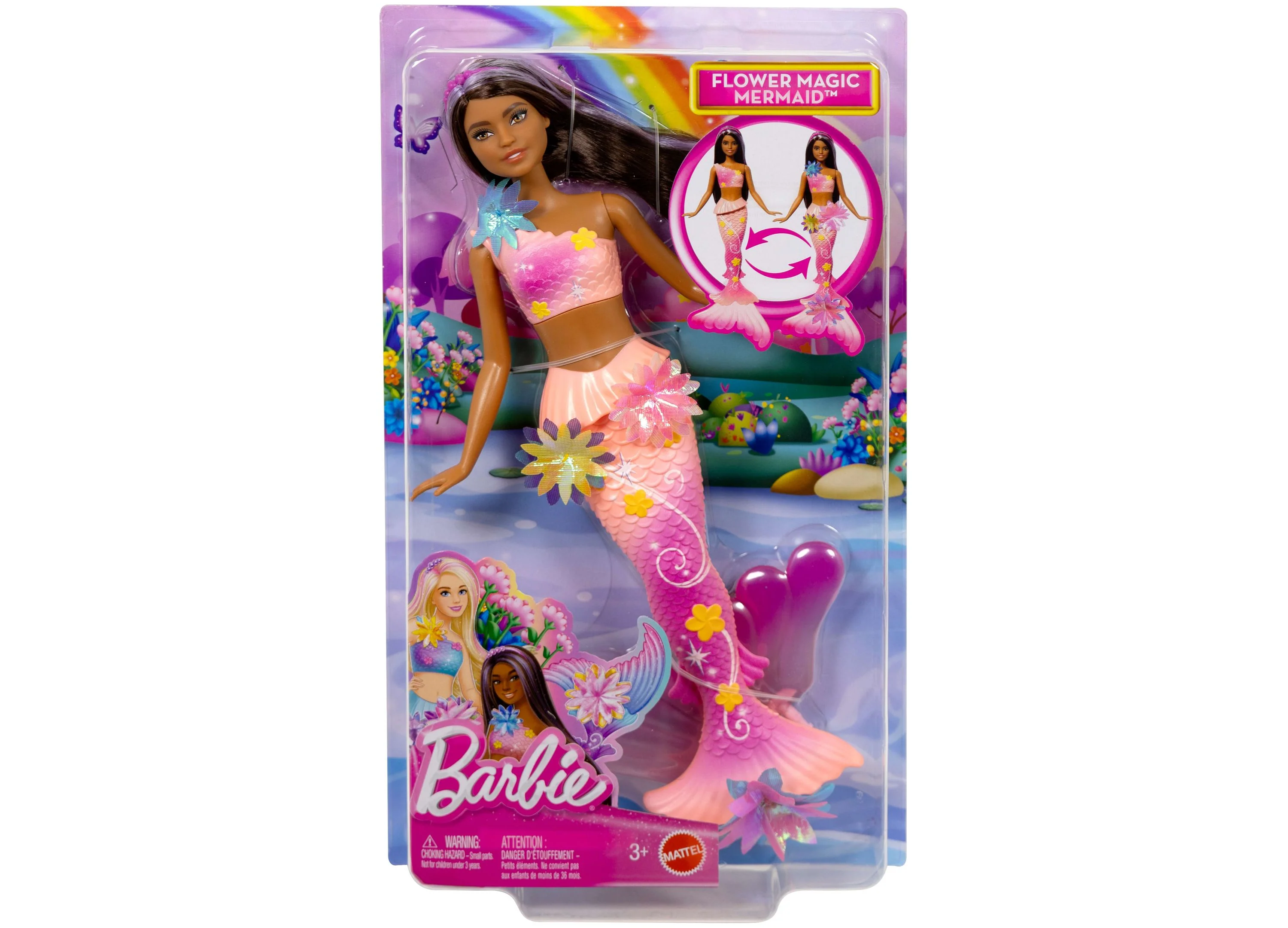 Barbie Flower Magic Mermaid Doll with Blossoming Feature and Pearl Headband - Image 4