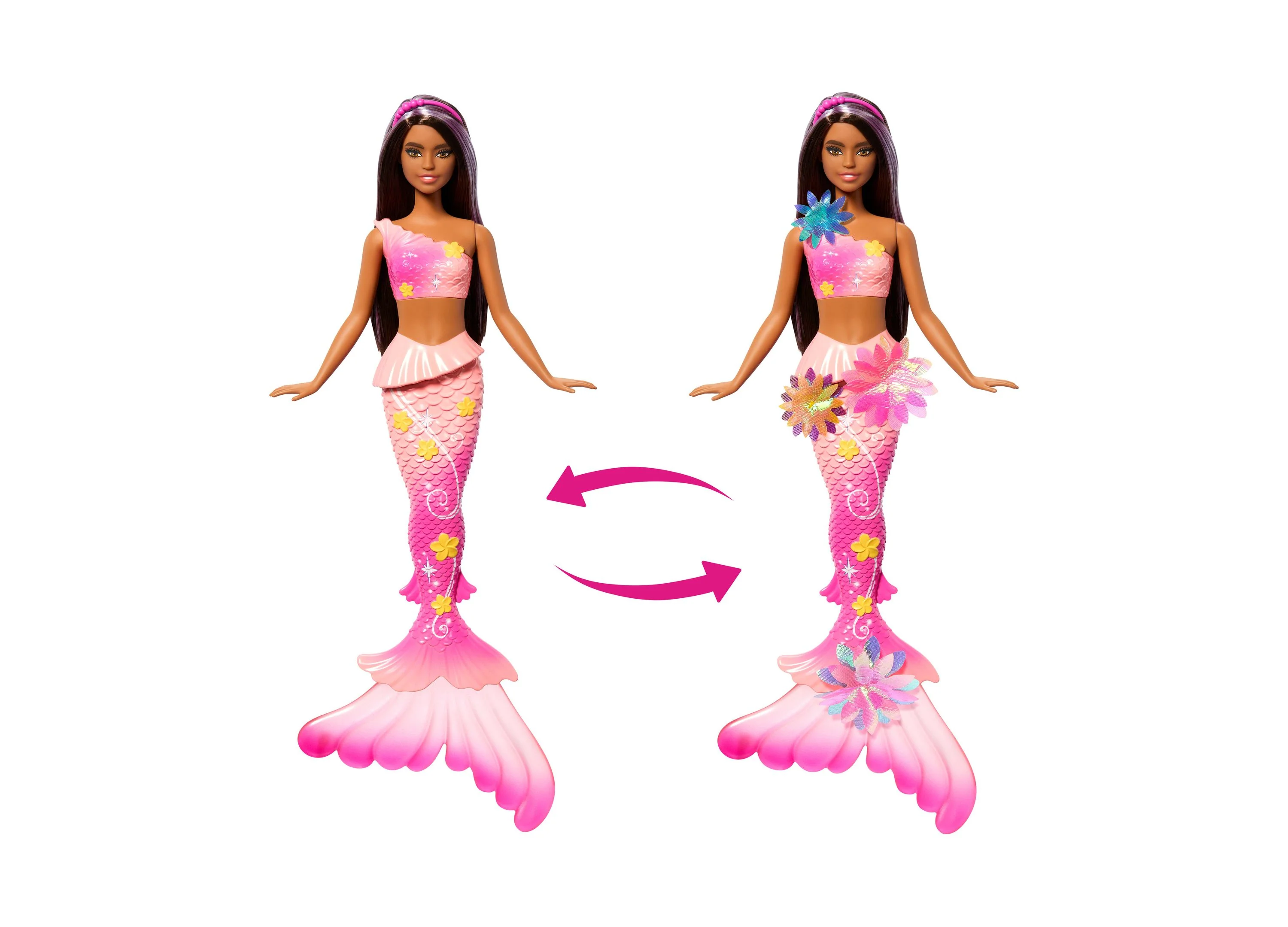 Barbie Flower Magic Mermaid Doll with Blossoming Feature and Pearl Headband - Image 5