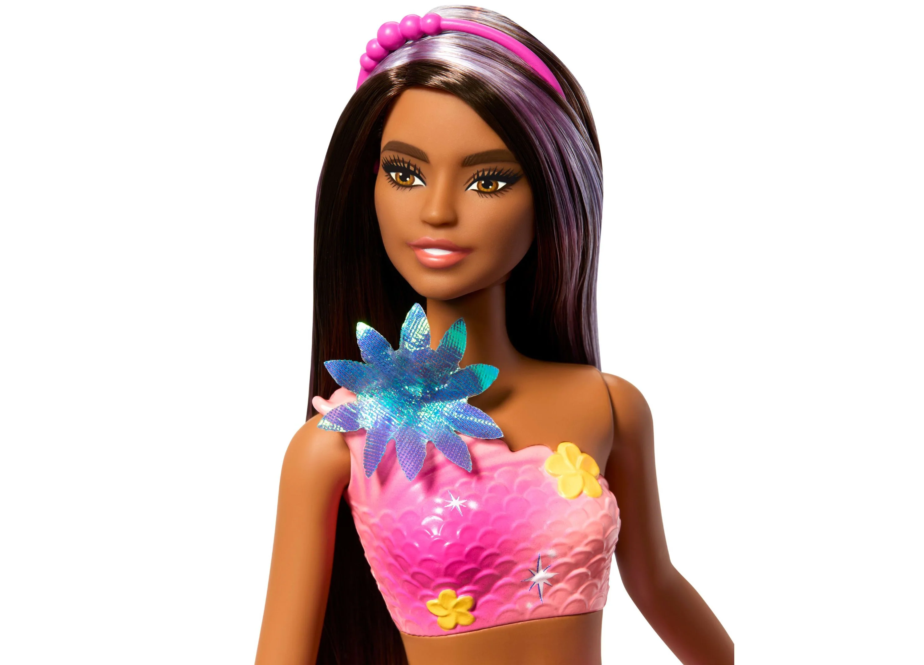 Barbie Flower Magic Mermaid Doll with Blossoming Feature and Pearl Headband - Image 6
