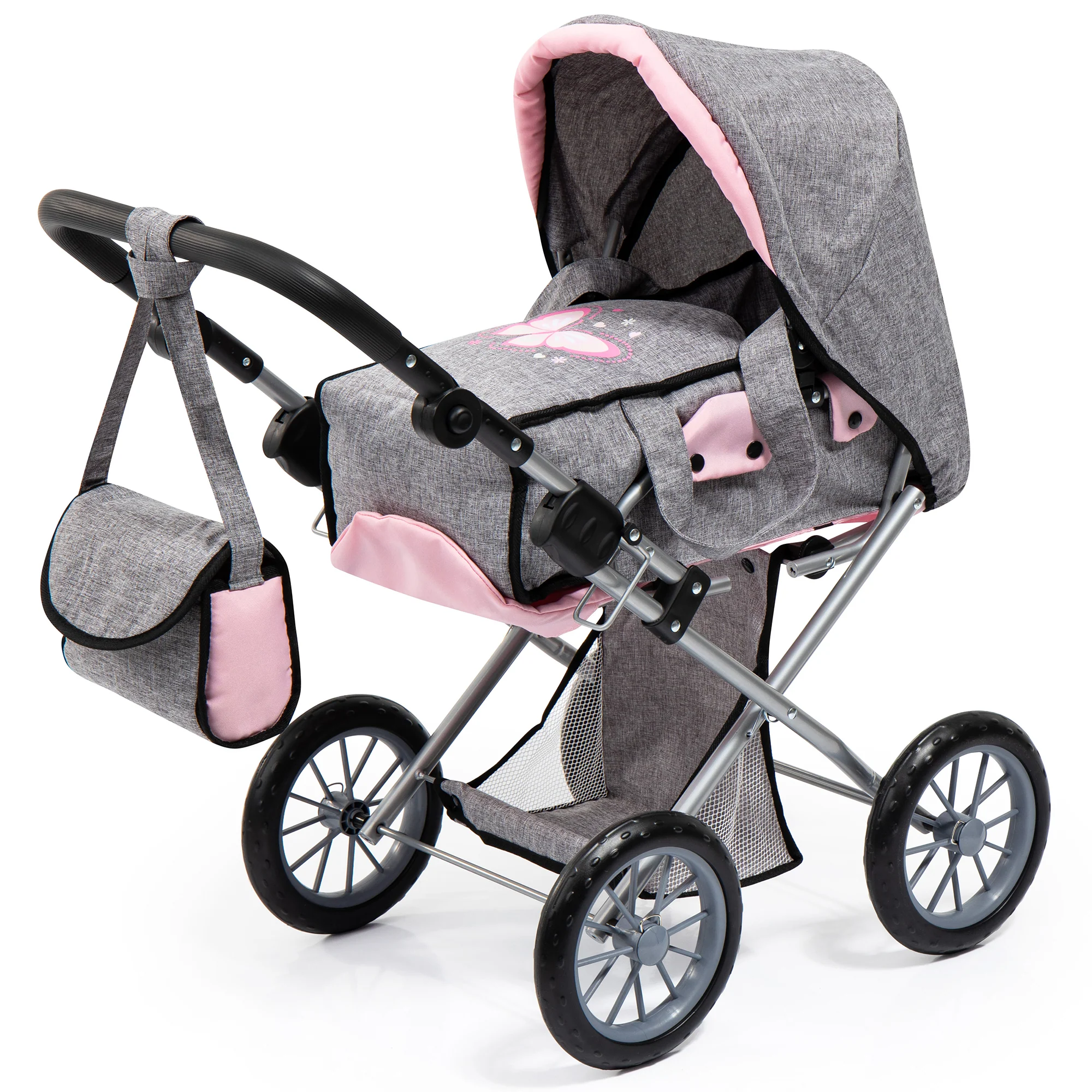 Bayer Design City Star Doll Pram, Convertible Stroller for Dolls Up to 18 Inches