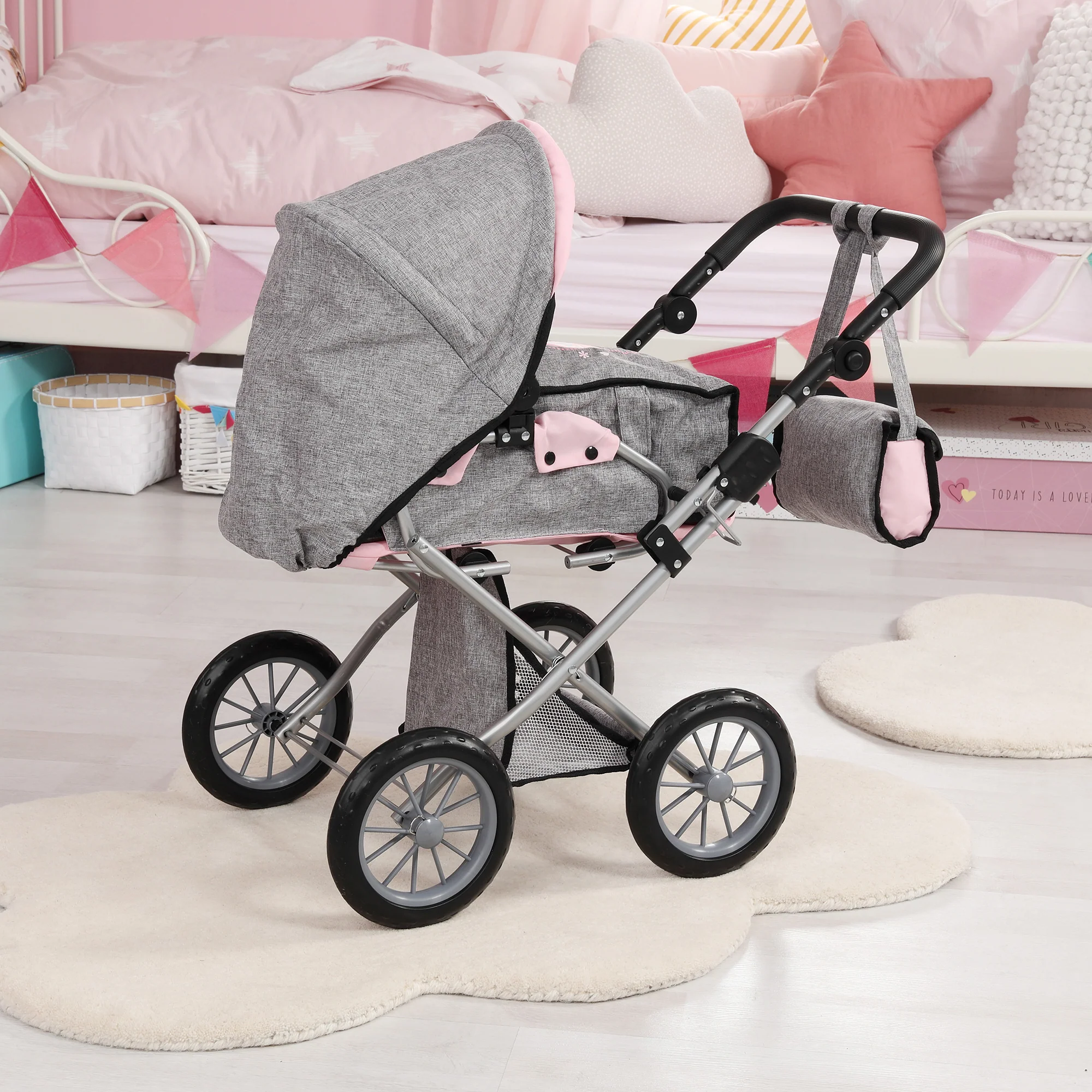 Bayer Design City Star Doll Pram, Convertible Stroller for Dolls Up to 18 Inches - Image 5