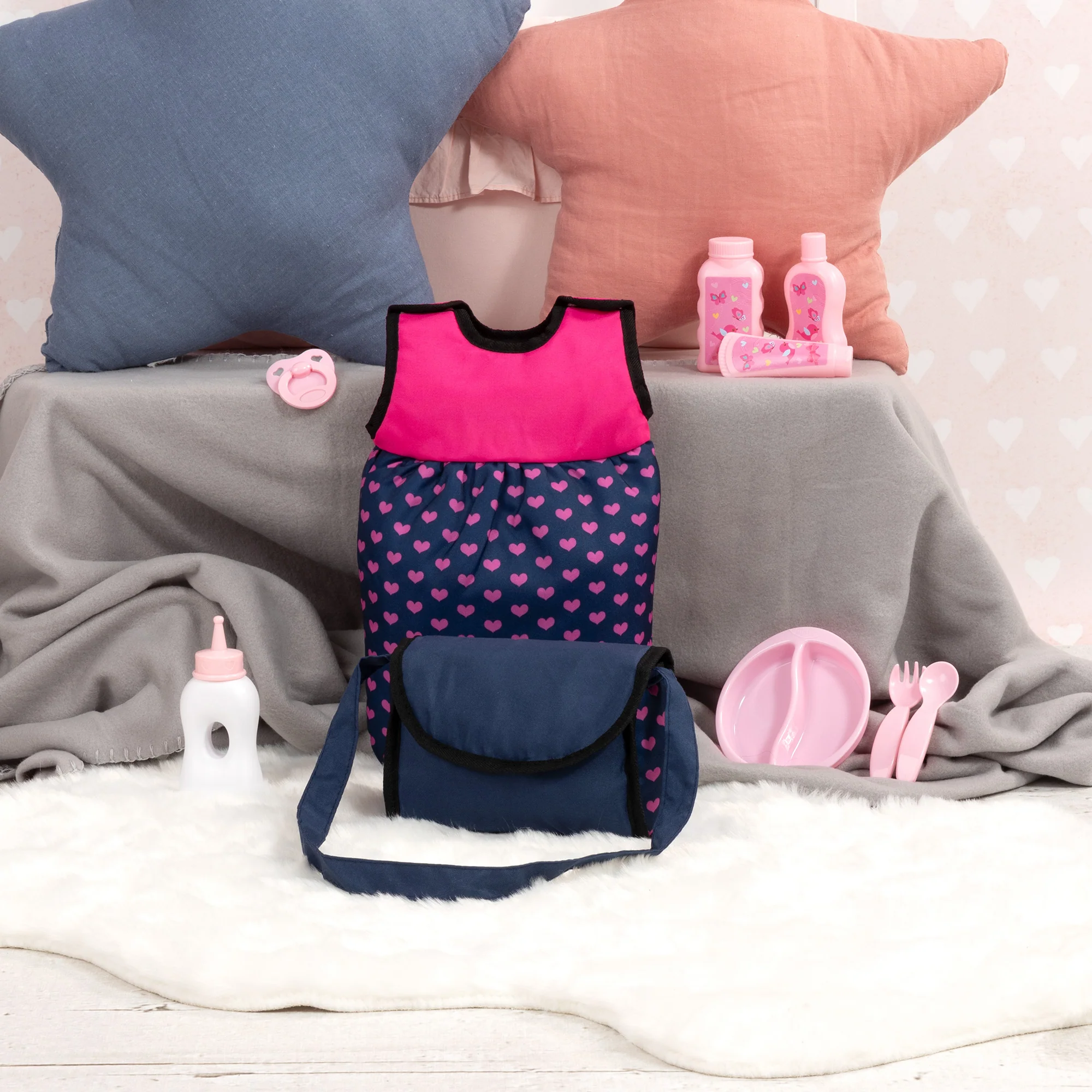 Bayer Design Doll Travel Set with Navy-Pink-Unicorn Theme - Image 5