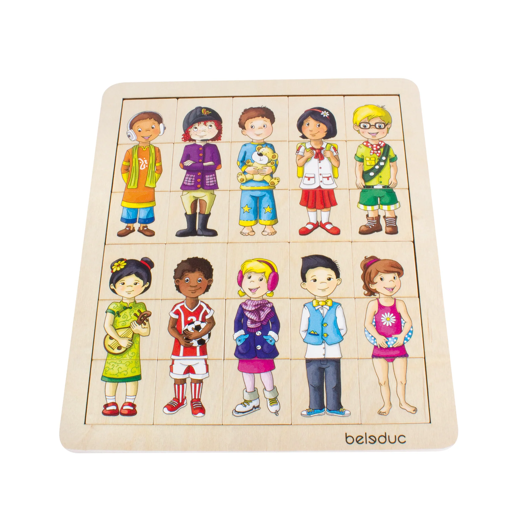 Beleduc Match & Mix Cultural Kids Wooden Puzzle - 30 pc - Image 3
