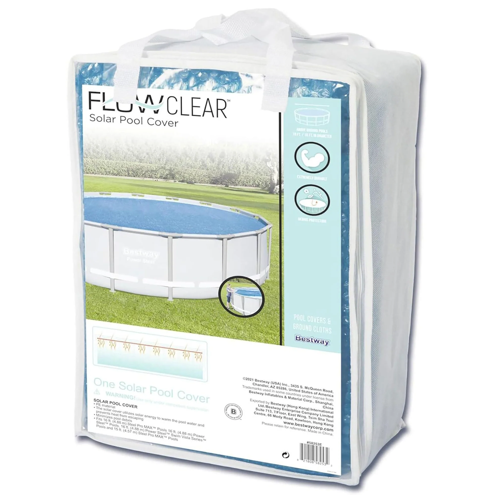 Bestway Flowclear 16' Solar Pool Cover with Heat-Retaining Bubbles - Image 2