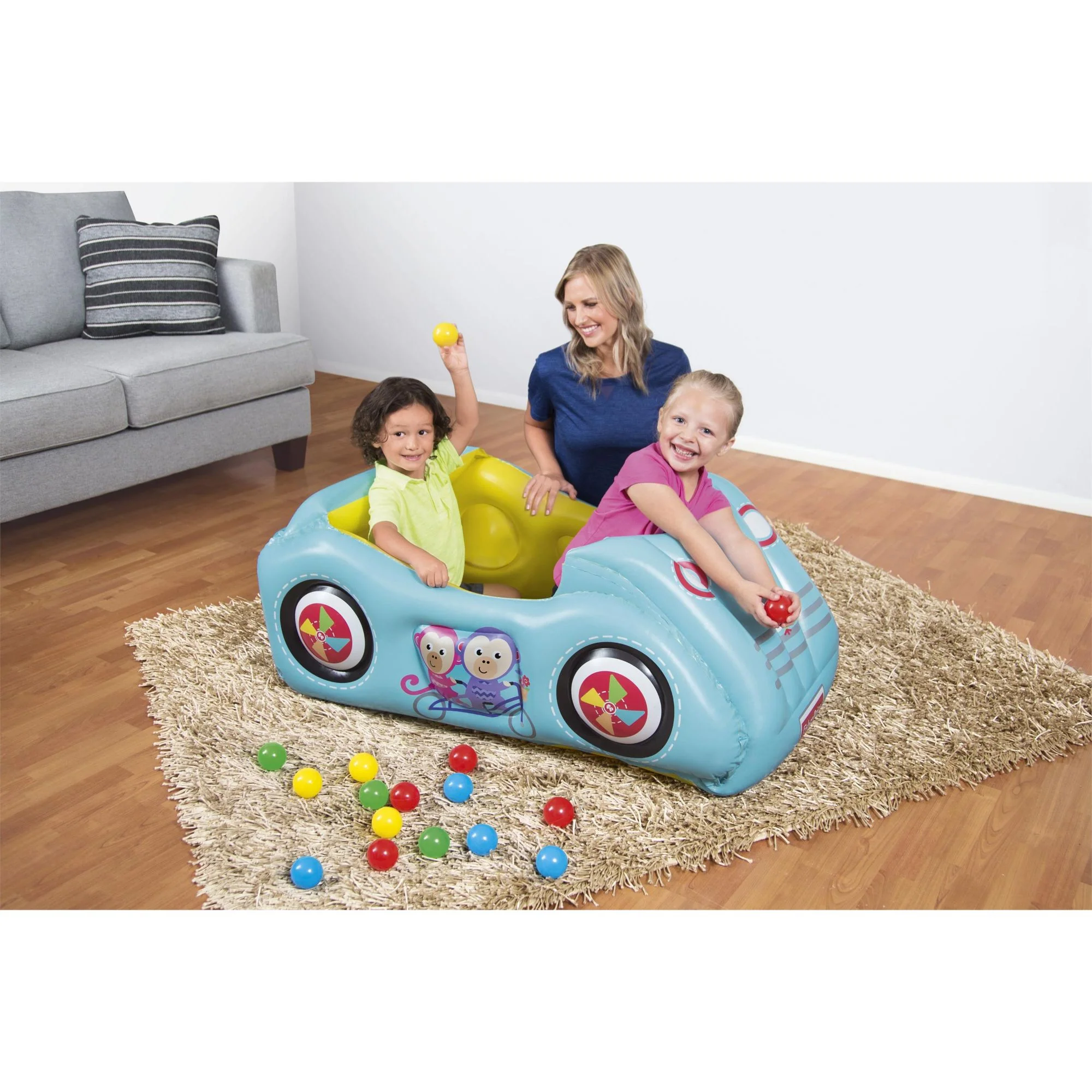 Fisher-Price Race Car Inflatable Ball Pit with 25 Colorful Balls - Image 3