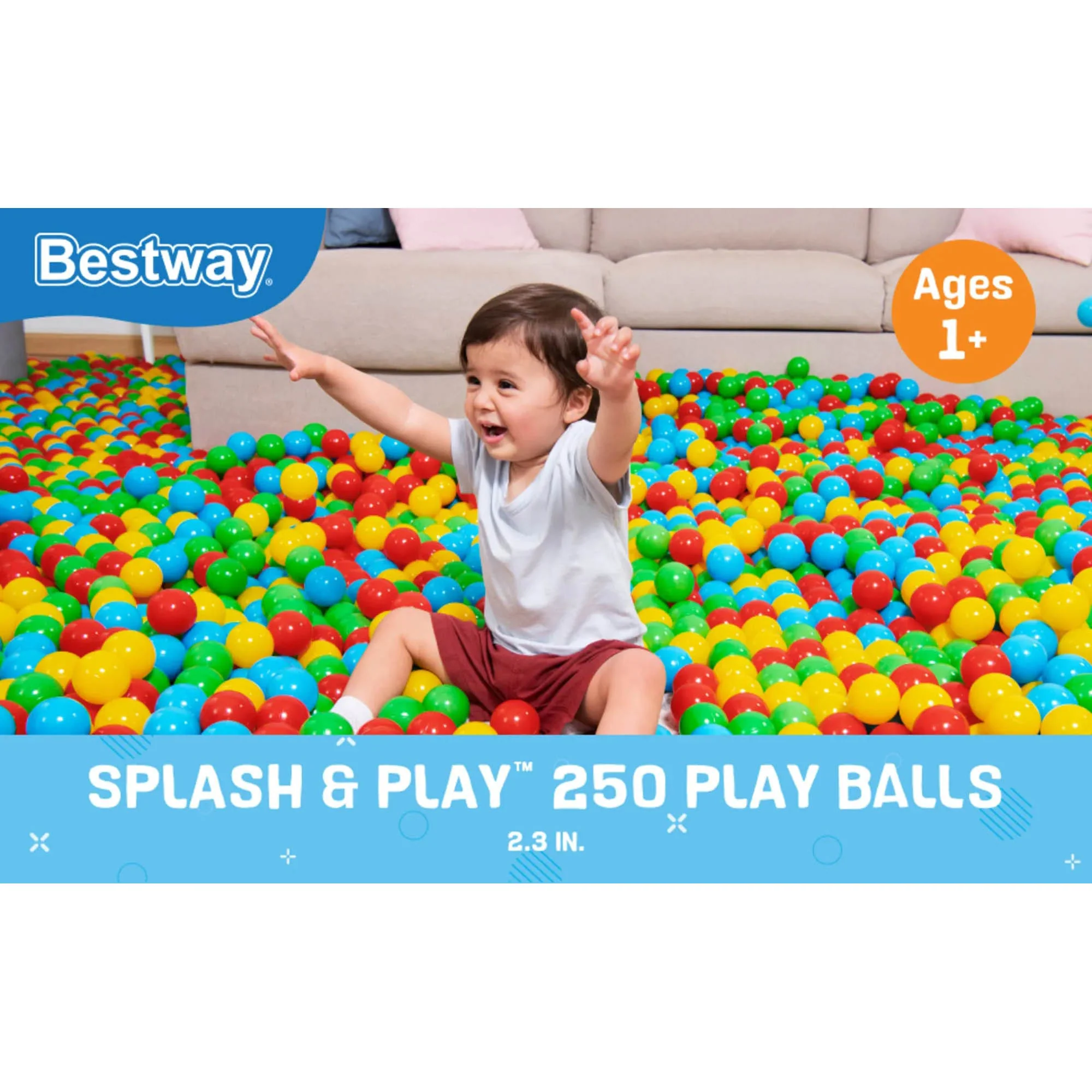 Bestway Splash & Play – 250 Colorful Toy Balls Set for Pits, Pools & Playtime Fun - Image 3