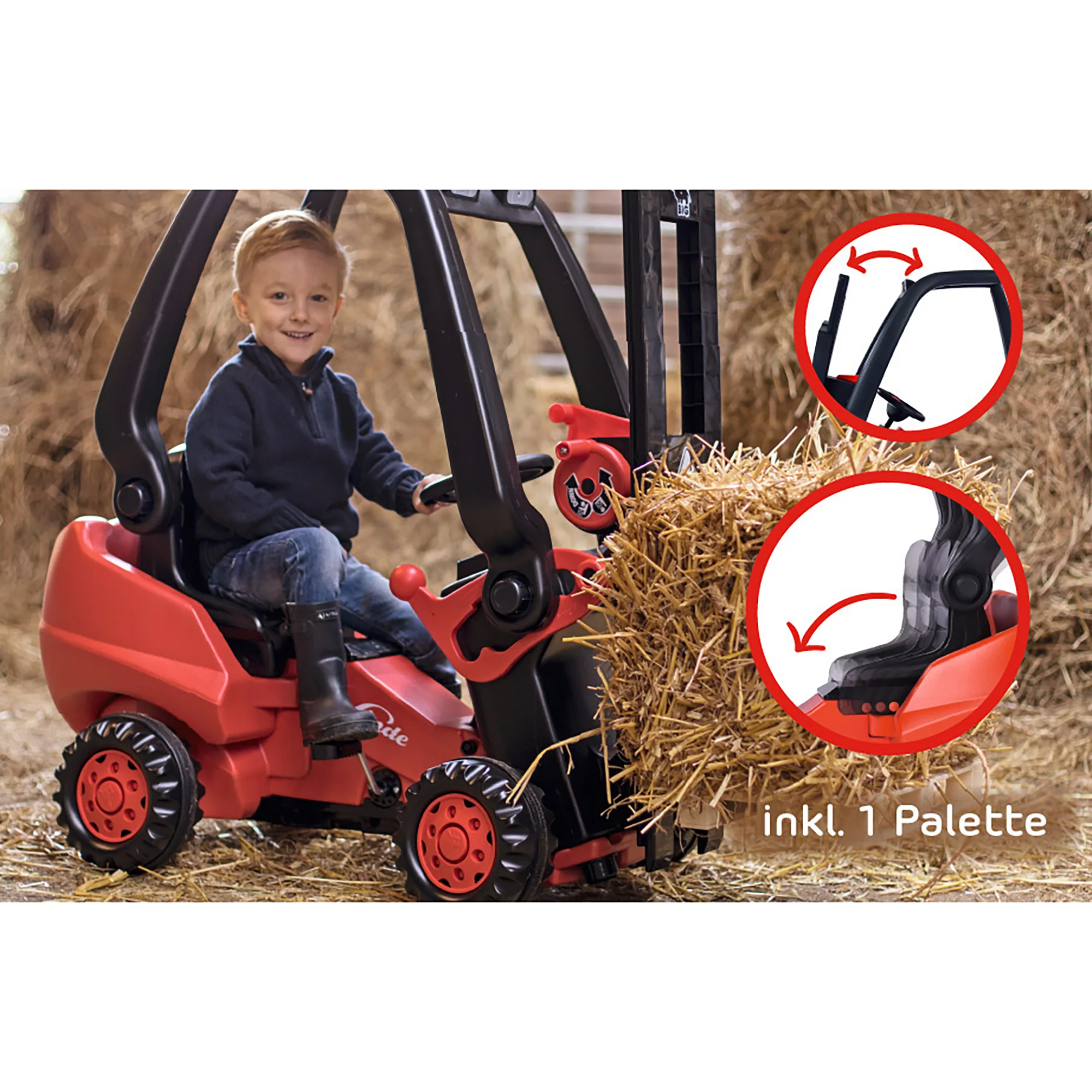 BIG Linde Forklift Pedal-Powered Ride-On With Working Lift - Image 2