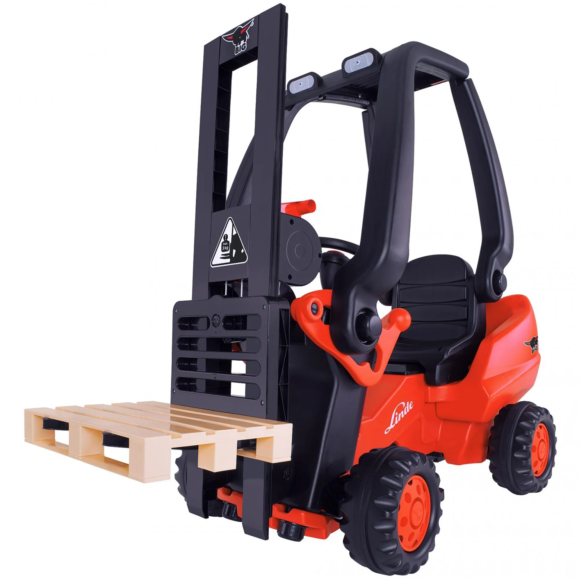 BIG Linde Forklift Pedal-Powered Ride-On With Working Lift - Image 3
